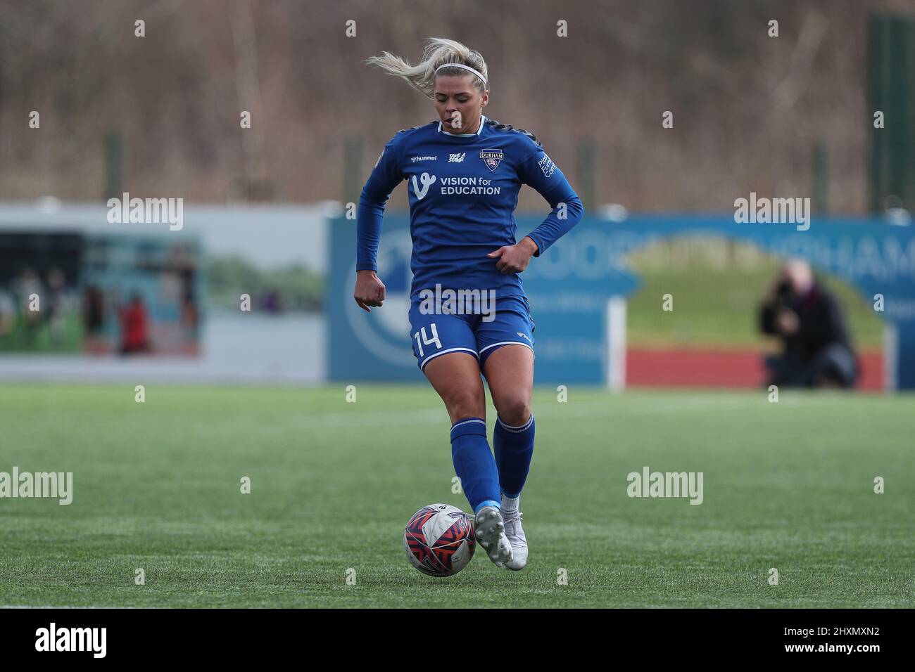 DURHAM, ROYAUME-UNI. 13th MARS Becky Salicki de Durham Women lors du match de championnat féminin de la FA entre Durham Women FC et Coventry se sont Unis au château de Maiden, à Durham City, le dimanche 13th mars 2022. (Credit: Mark Fletcher | MI News) Credit: MI News & Sport /Alay Live News Banque D'Images