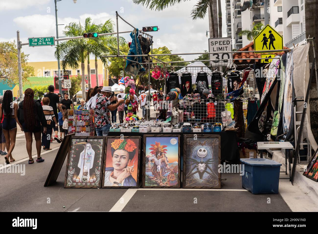 Miami, Floride, États-Unis - 13 mars 2022 : Festival annuel de musique Calle Ocho ; à Little Havana à Miami, FL Banque D'Images