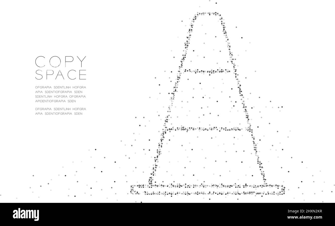 Résumé géométrique cercle point pixel motif cône de trafic, équipement de transport concept design noir couleur illustration sur fond blanc avec co Illustration de Vecteur