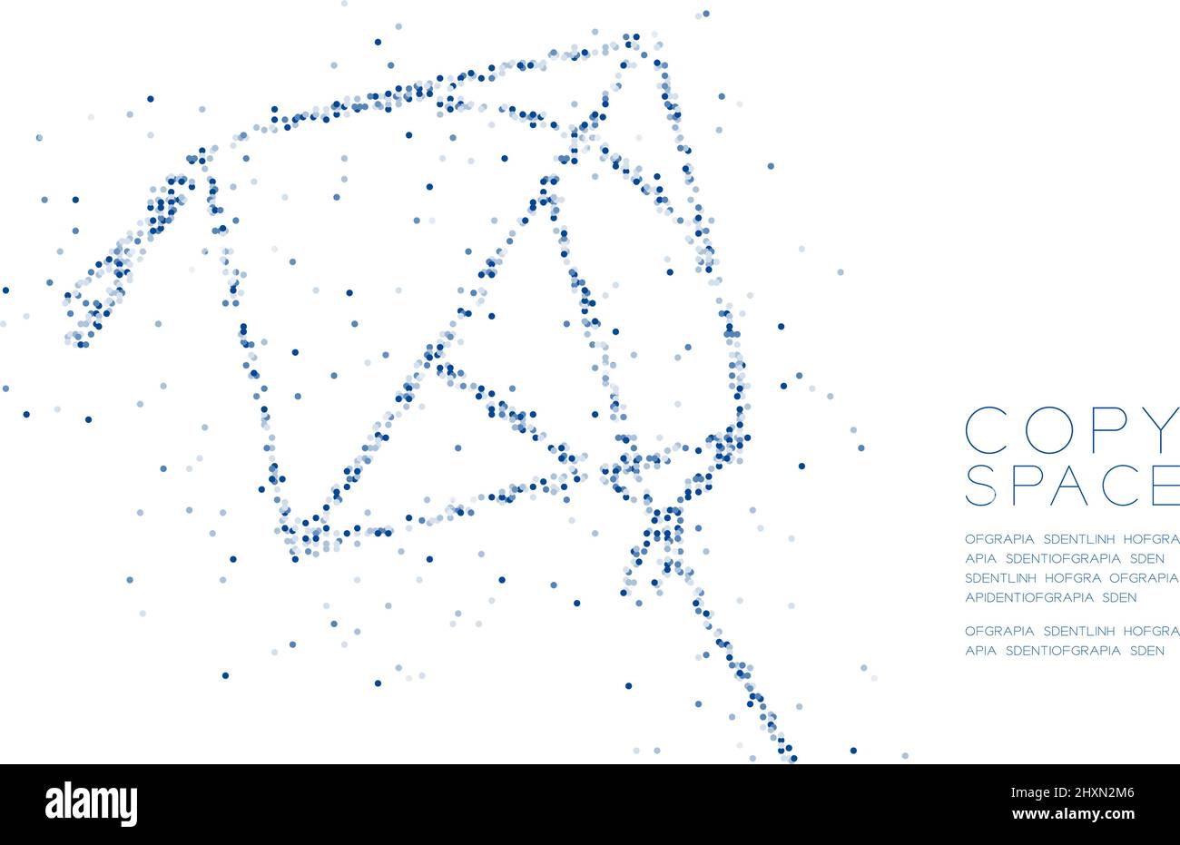 Résumé géométrique cercle dot molécule particule Pakpao Kite forme, VR technologie activité sport concept design noir illustration de couleur isolée sur wh Illustration de Vecteur