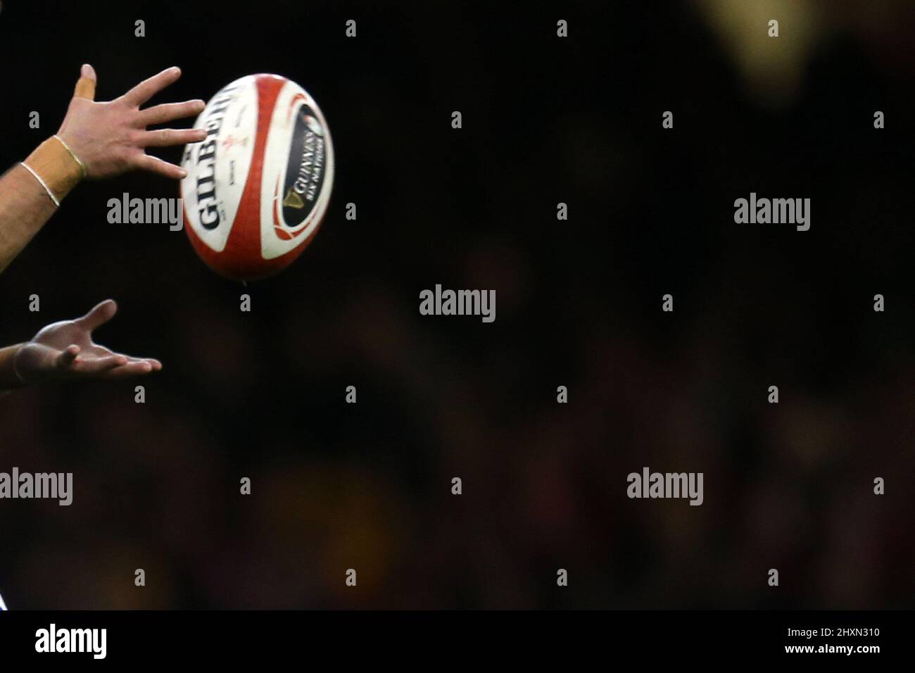 Ballon de rugby. Championnat Guinness des six Nations 2022, pays de Galles contre France au stade de la Principauté de Cardiff le vendredi 11th mars 2022. photo d'an Banque D'Images