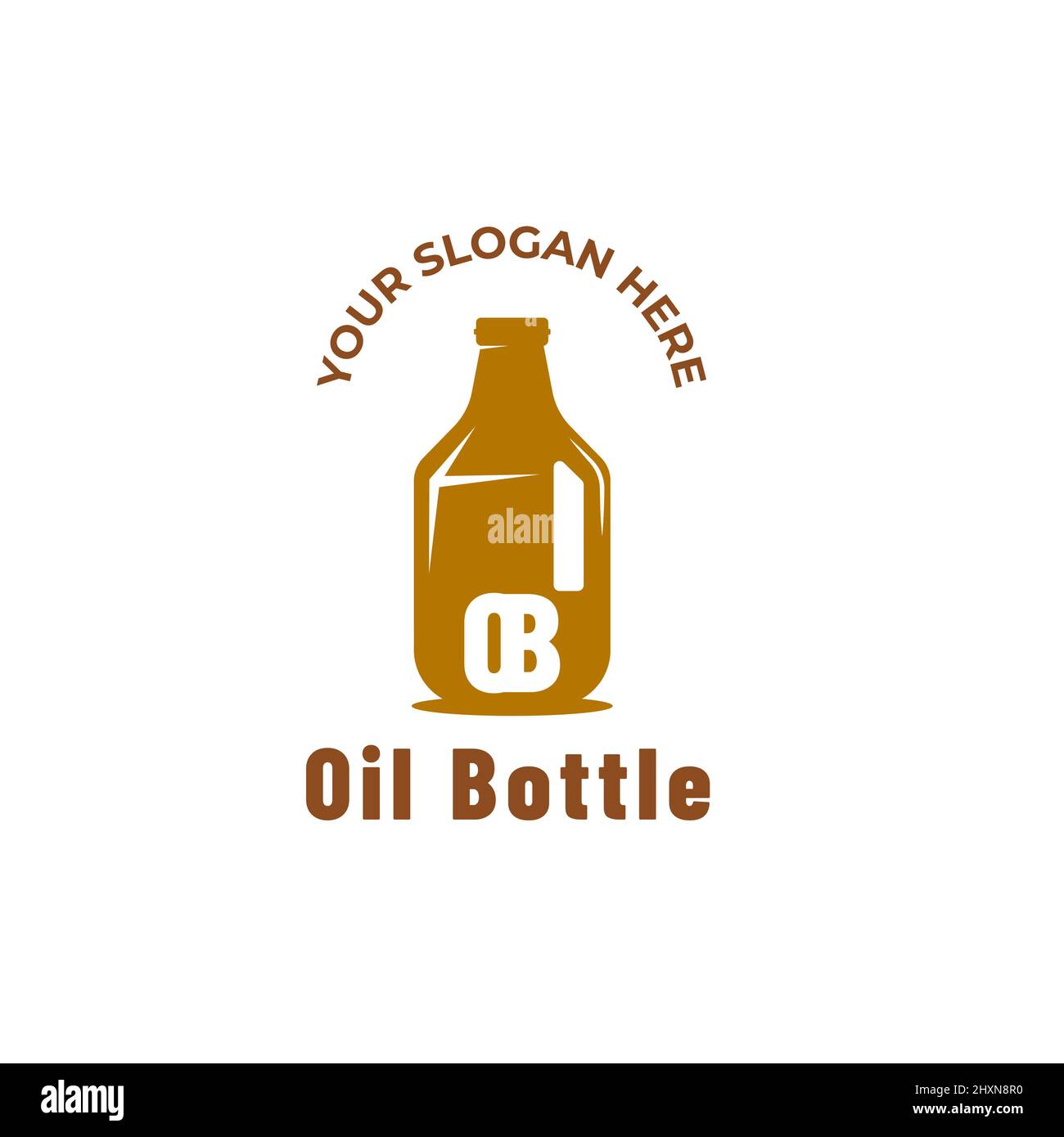 Logo symbole bouteille en plastique. Illustration simple d'un grand récipient marron pour l'eau, le liquide, l'huile. Illustration de Vecteur