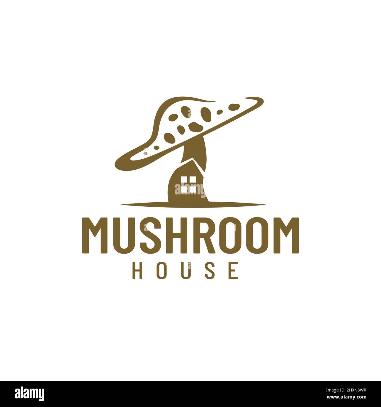 Le logo d'illustration de la maison aux champignons est parfait pour les logos de propriété, les bâtiments, les bâtiments, la nourriture Illustration de Vecteur