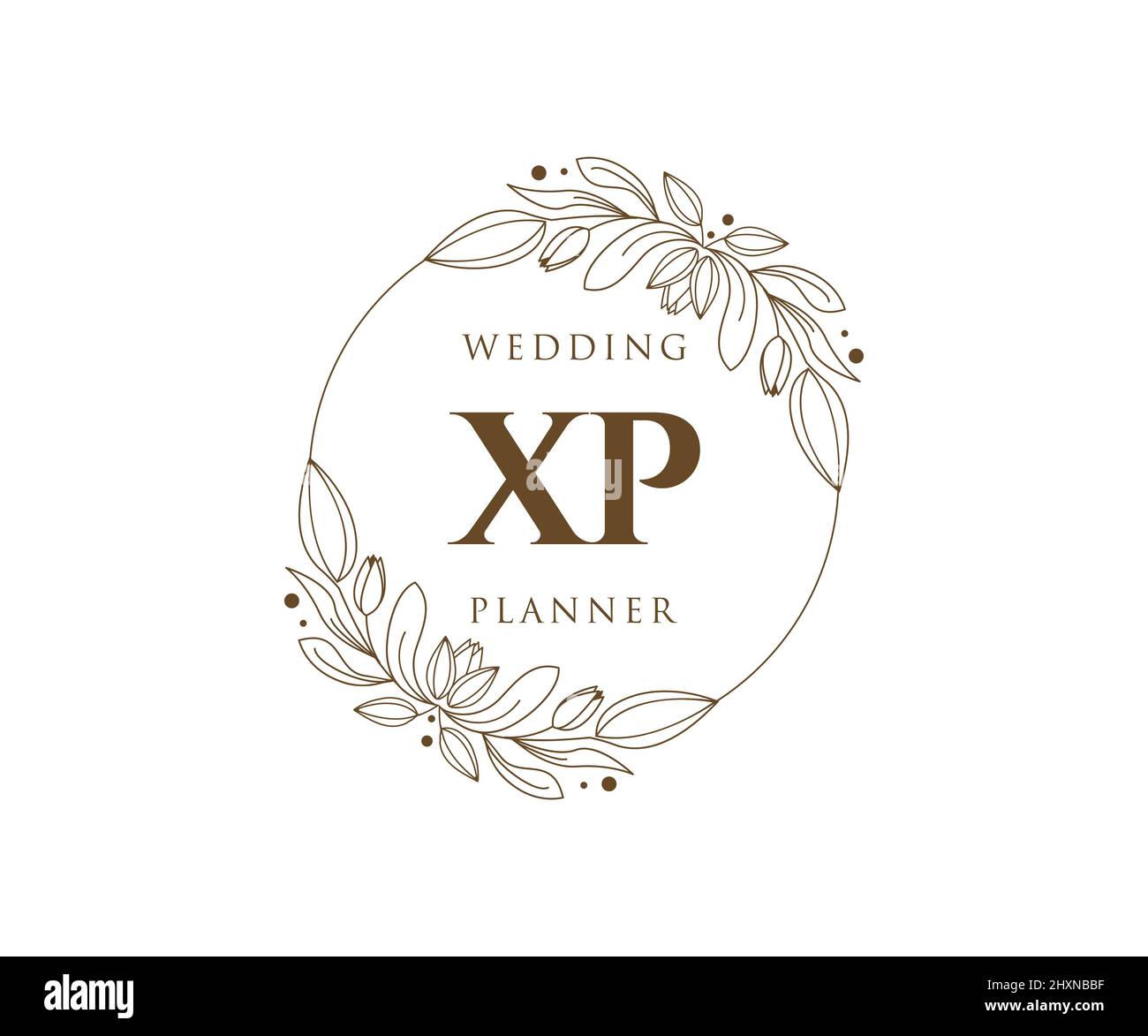 XP initiales lettre mariage monogramme collection de logos, dessin à la main moderne minimaliste et modèles floraux pour cartes d'invitation, Enregistrer la date, élégant Illustration de Vecteur