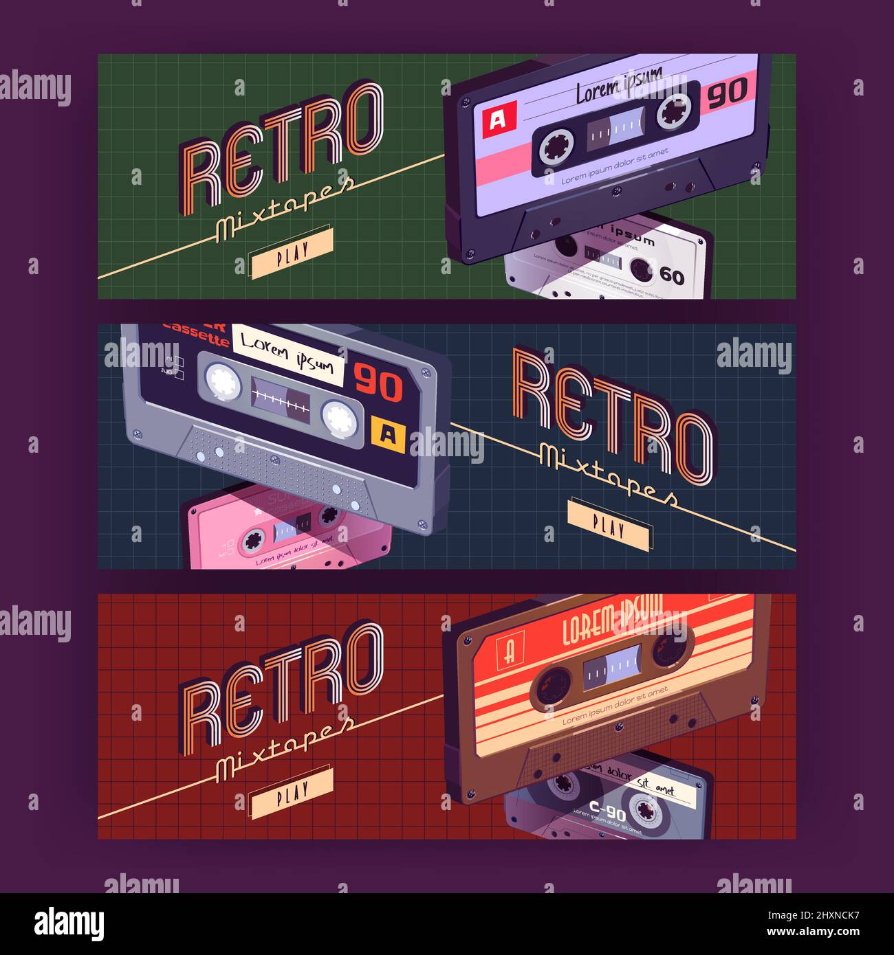 Cassettes Audio Musique Rétro Des Années 90 Cassette Colorée En Plastique  Avec Mixage Musical Ancienne Technologie Denregistrement Équipement Des  Années 80 Vecteurs libres de droits et plus d'images vectorielles de  1980-1989 - iStock