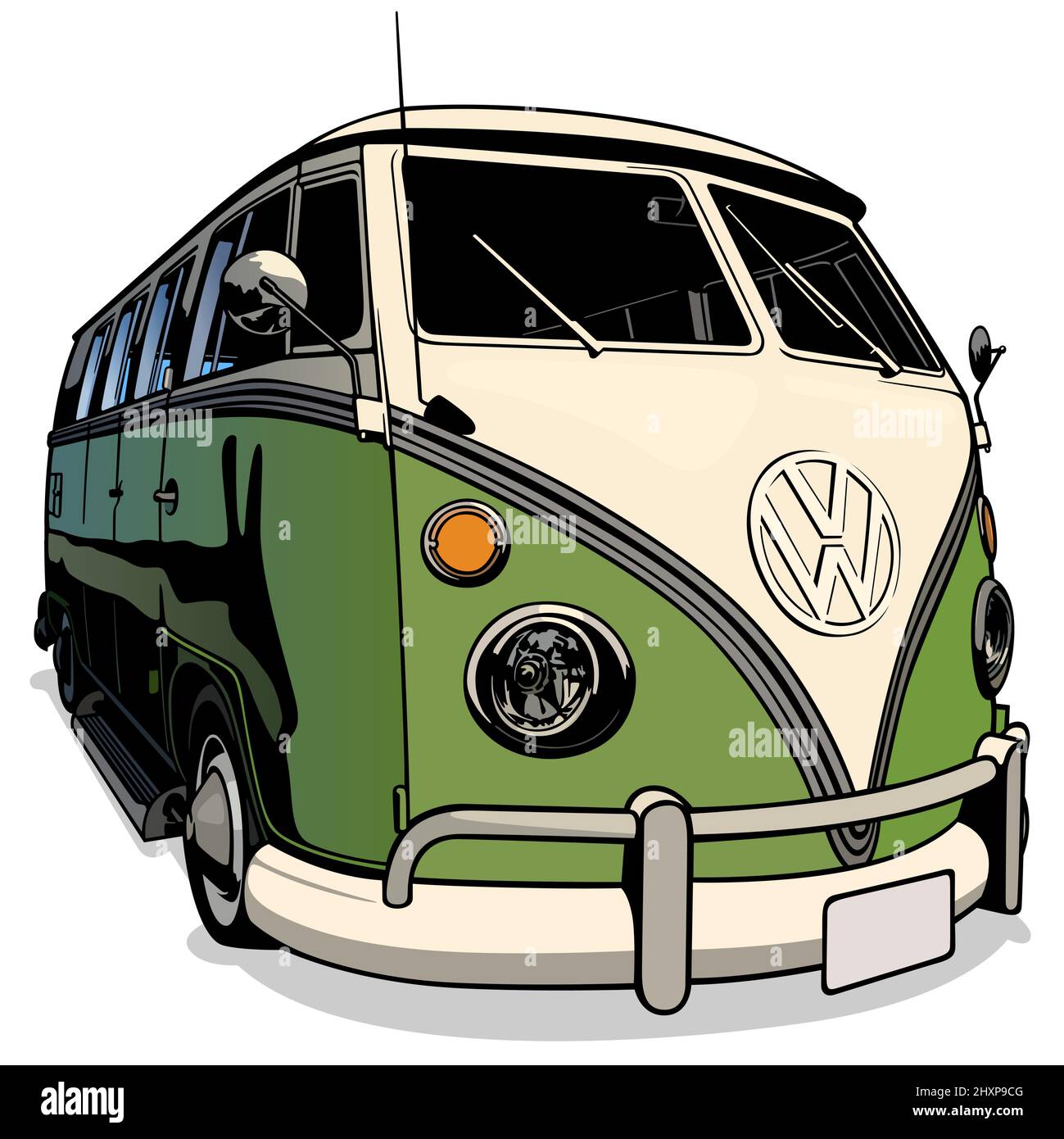 Mini-fourgonnette Volkswagen Vintage car Illustration de Vecteur