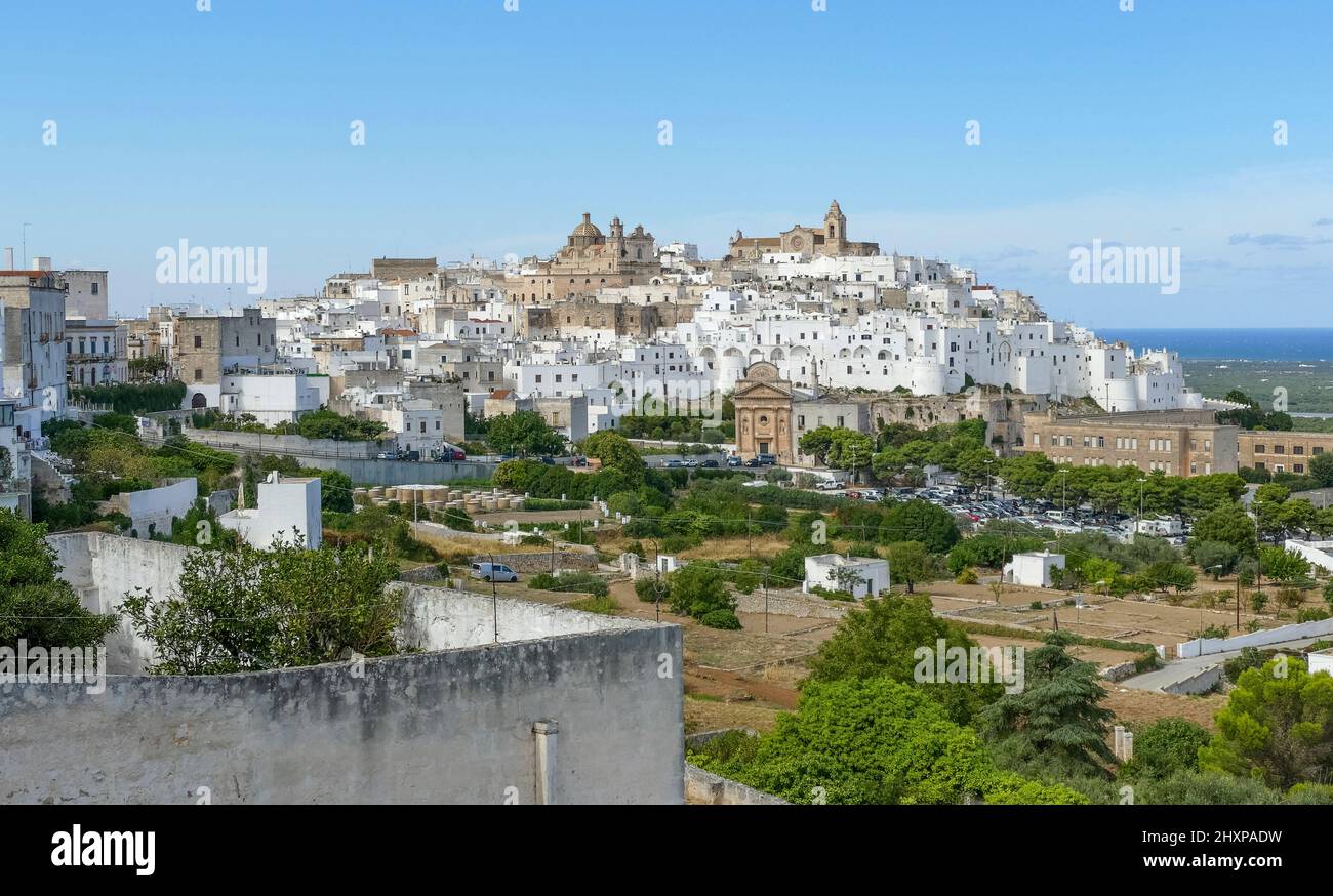 Impression d'Ostuni, une ville d'Apulia, Italie Banque D'Images