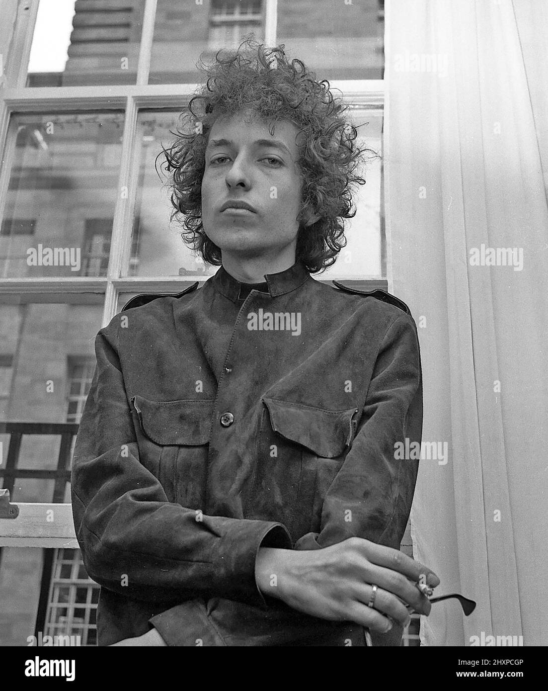 BOB DYLAN musicien folk américain au Savoy Hotel, Londres, en mai 1966. Photo : Tony Gale Banque D'Images