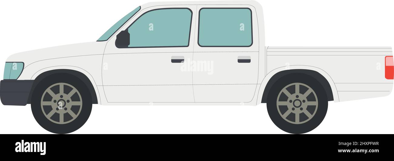Grand pick-up blanc isolé sur fond blanc - illustration Vector Illustration de Vecteur