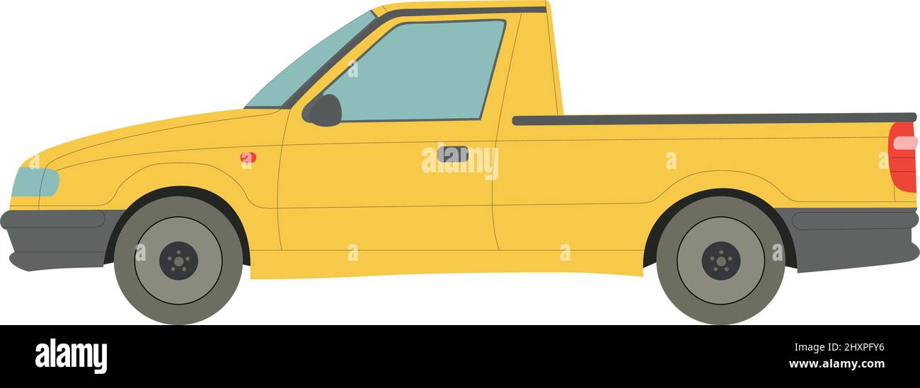 Grand pick-up jaune isolé sur fond blanc - illustration Vector Illustration de Vecteur