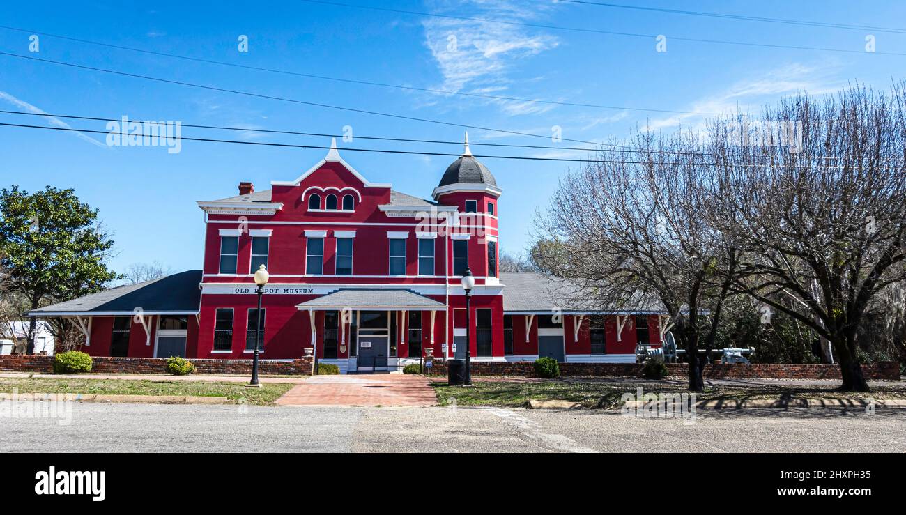 Selma, Alabama, USA-1 mars 2022: Le musée Old Depot dans le centre-ville de Selma a été construit ca. 1890 dans le style roman de renouveau. Banque D'Images