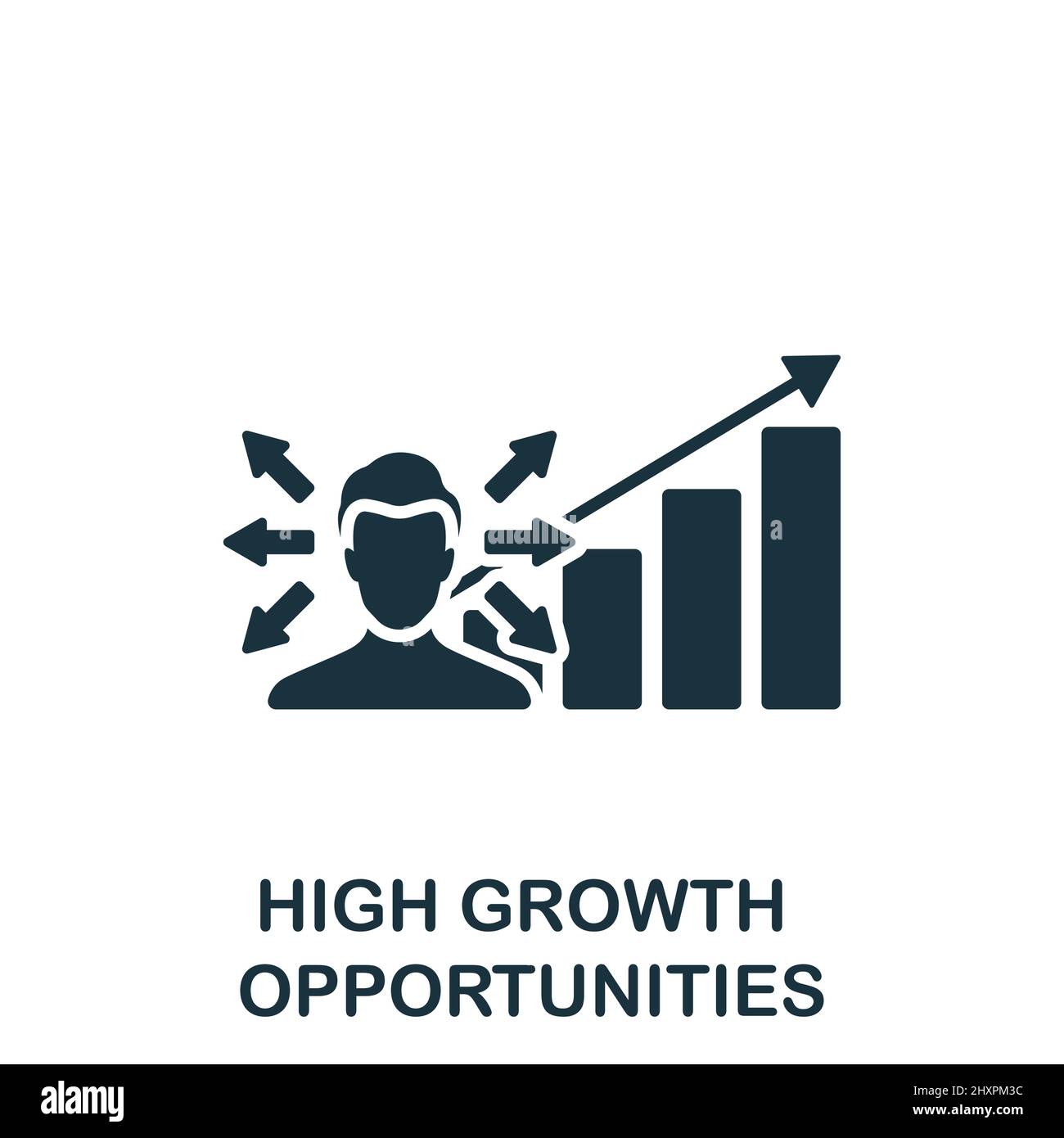 Icône opportunités de croissance élevée. Icône monochrome simple pour les modèles, la conception Web et les infographies Illustration de Vecteur