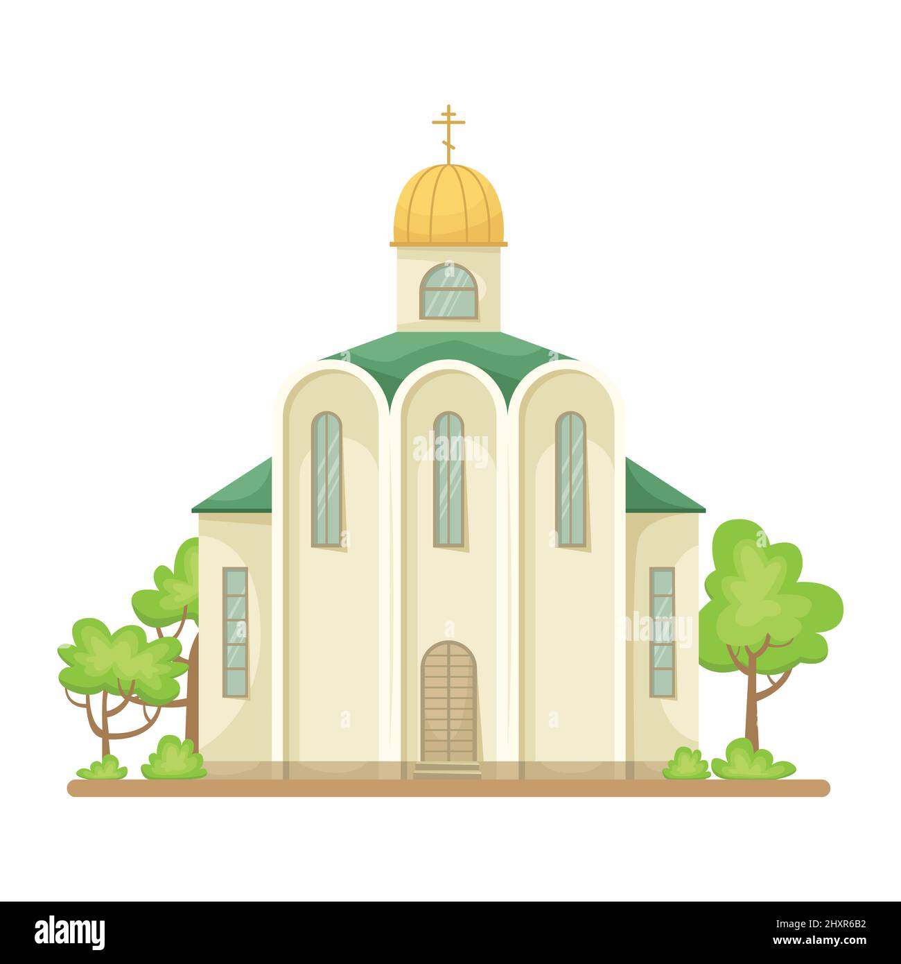 Illustration vectorielle de l'Église chrétienne orthodoxe. Un bâtiment religieux. Illustration de Vecteur