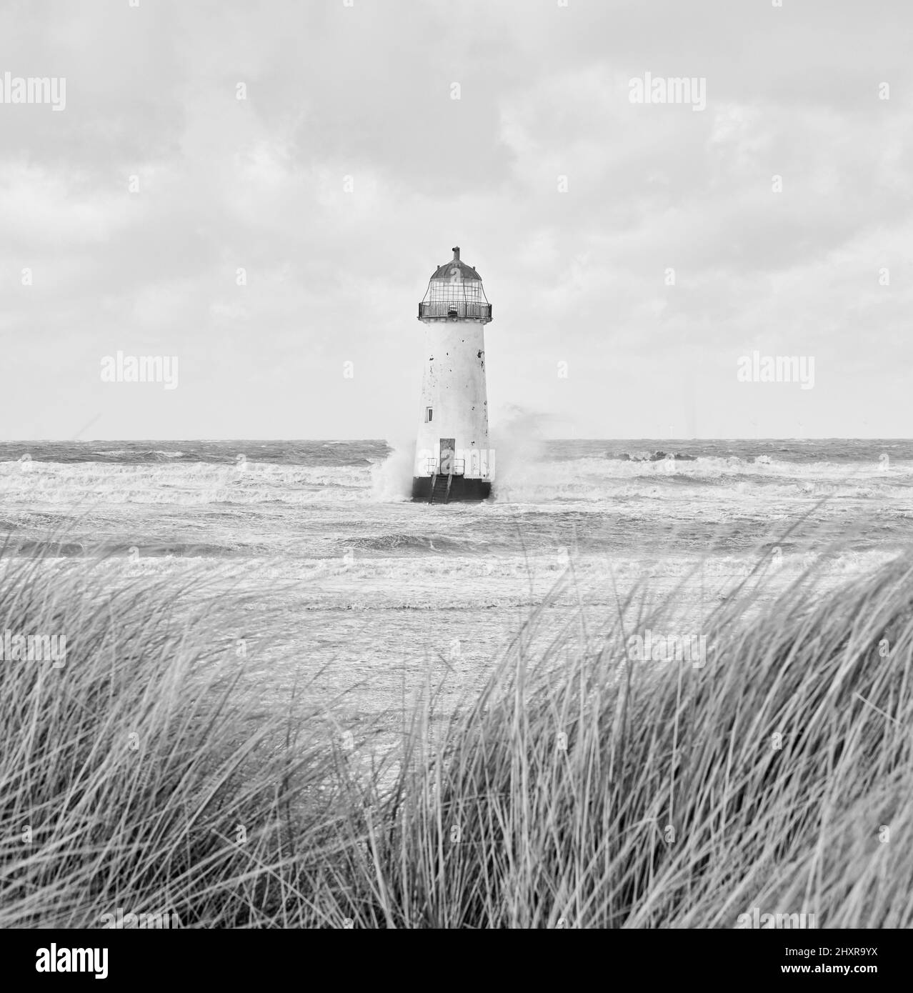 Point du phare d'Ayr, Talacre, Flintshire. Banque D'Images