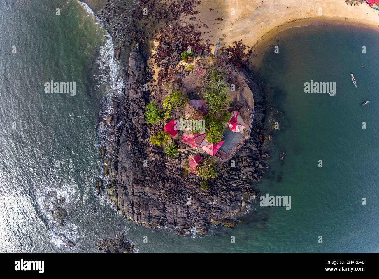 Vue de dessus d'une petite île Banque D'Images