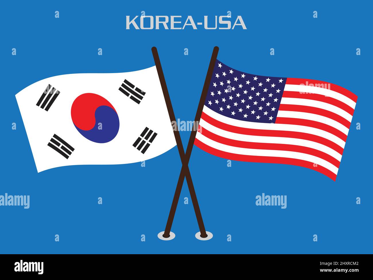 Drapeau de l'amitié des États-Unis en Corée Illustration de Vecteur