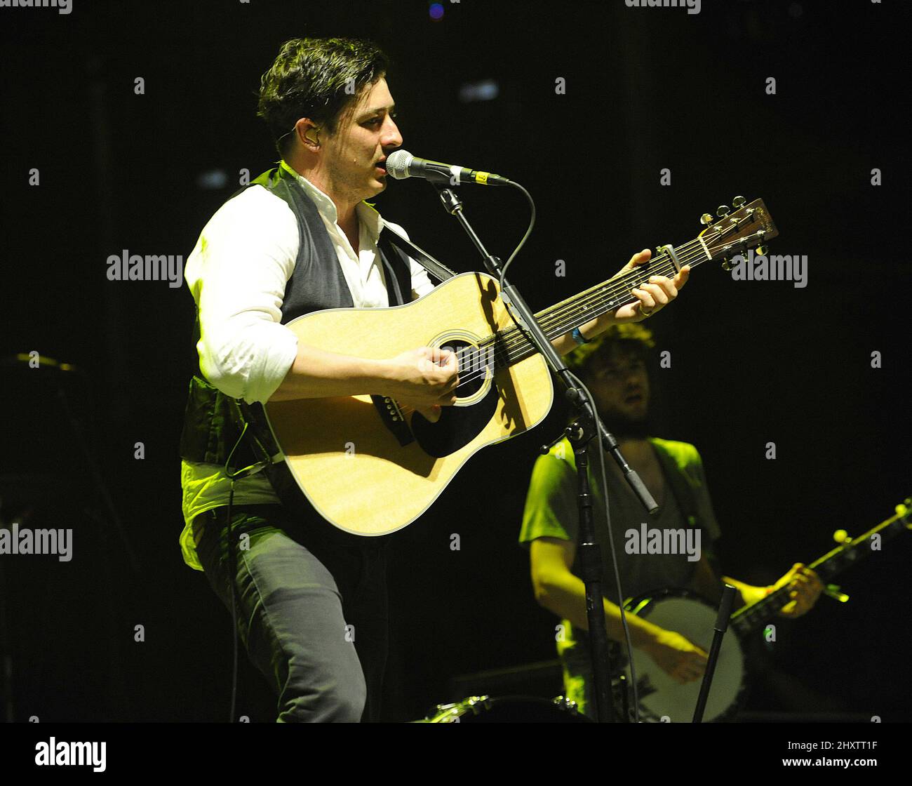 Marcus Mumford de Mumford & Sons au Coachella Valley Music and Arts Festival qui a lieu à l'Empire Polo Field, Californie. Banque D'Images