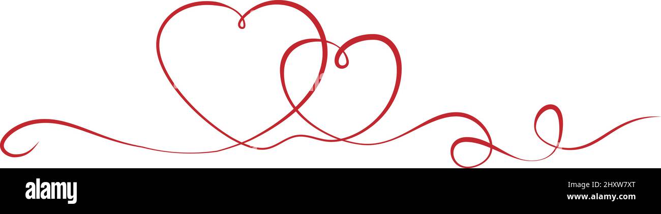 bandeau en ruban rouge incurvé en forme de coeur isolé sur fond blanc, illustration vectorielle Illustration de Vecteur