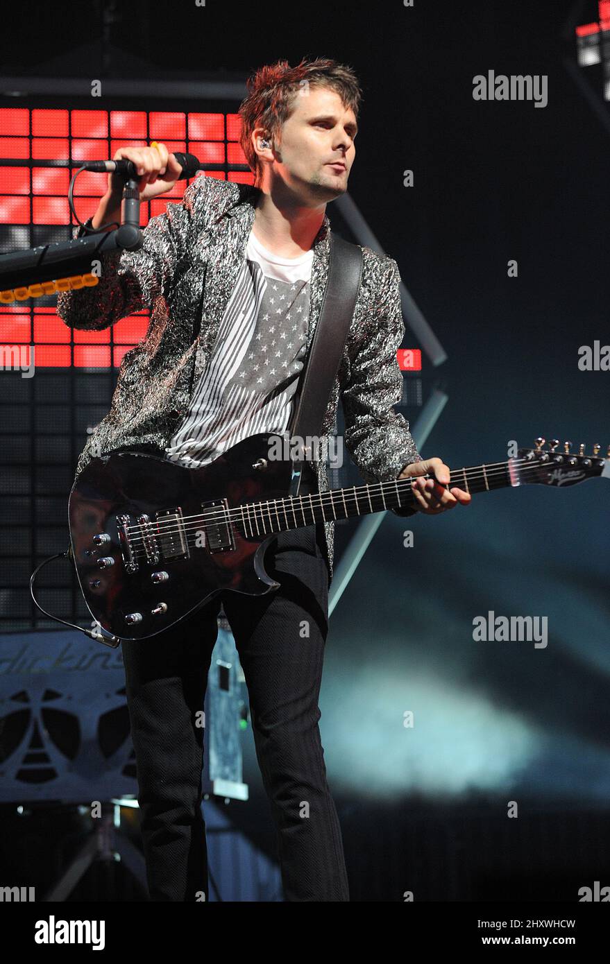 Matthew Bellamy, Muse au festival de musique et d'arts Outside Lands qui a eu lieu à l'intérieur du Golden Gate Park, San Francisco. Banque D'Images