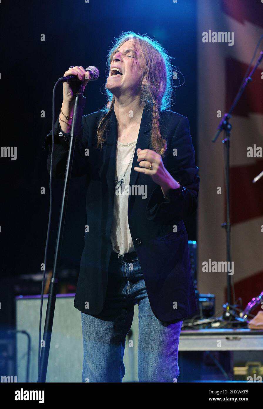 Patti Smith se produit au festival de musique vierge Freefest de 2011 qui a eu lieu au Merriweather Post Pavilion de Columbia, au Maryland Banque D'Images