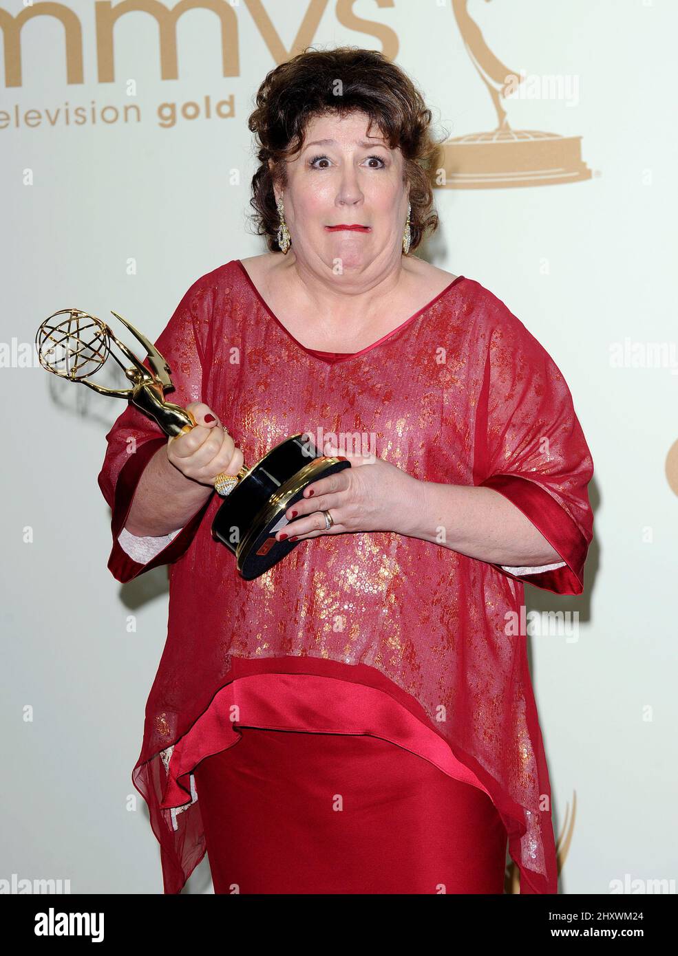 Margo Martindale pose dans la salle de presse lors des Primetime Emmy Awards 63rd qui ont eu lieu au Nokia Theatre L.A. à Los Angeles, Californie, États-Unis. Banque D'Images