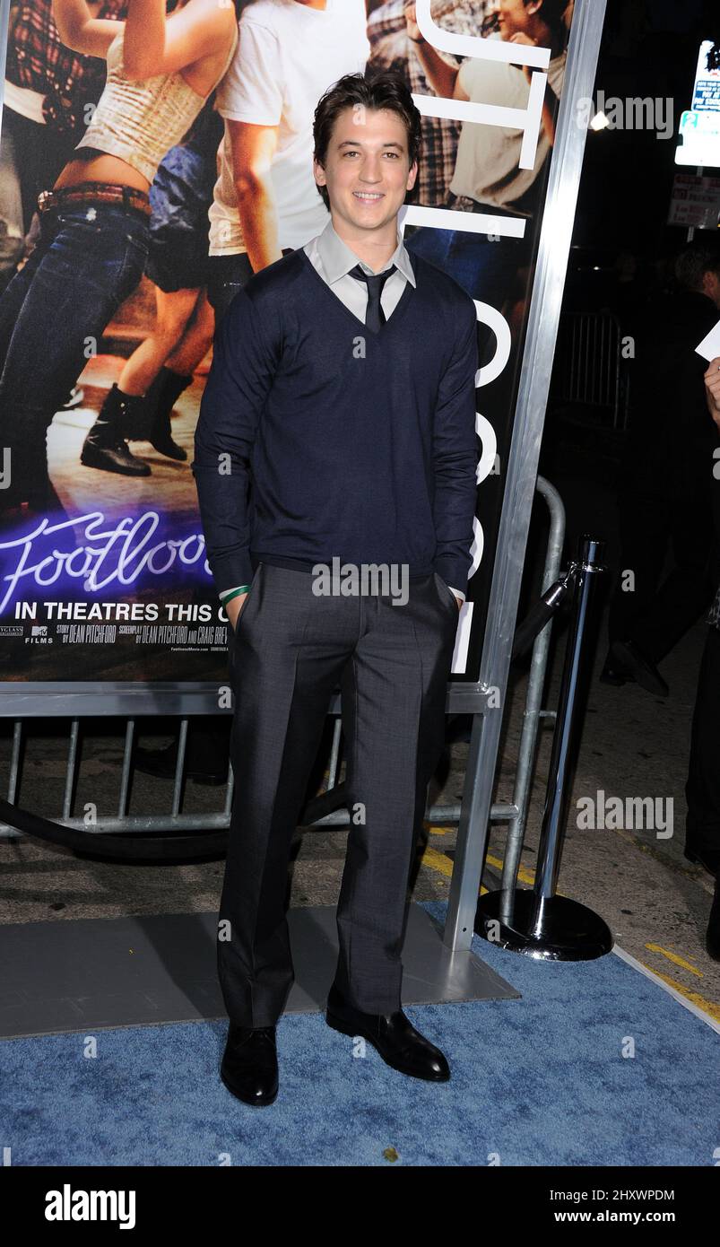Miles Teller participant à la première « Footlose » tenue au Regency Village Theatre de Los Angeles, États-Unis. Banque D'Images