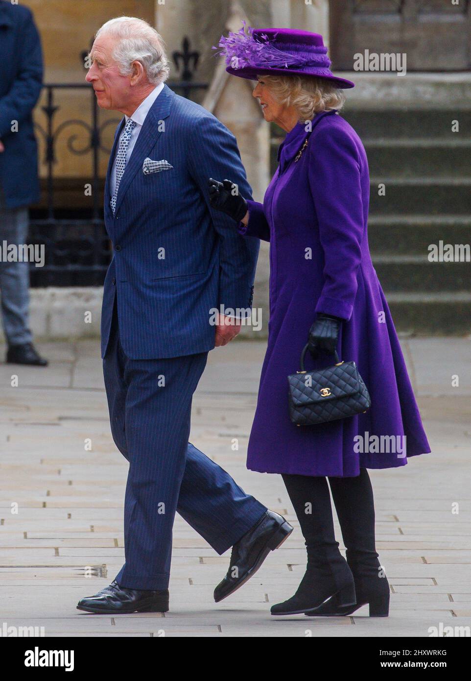 Londres, Royaume-Uni. 14th mars 2022. Le duc et la duchesse de Cornwall arrivent à l'abbaye de Westminster pour le service du Commonwealth. Crédit : Mark Thomas/Alay Live News Banque D'Images