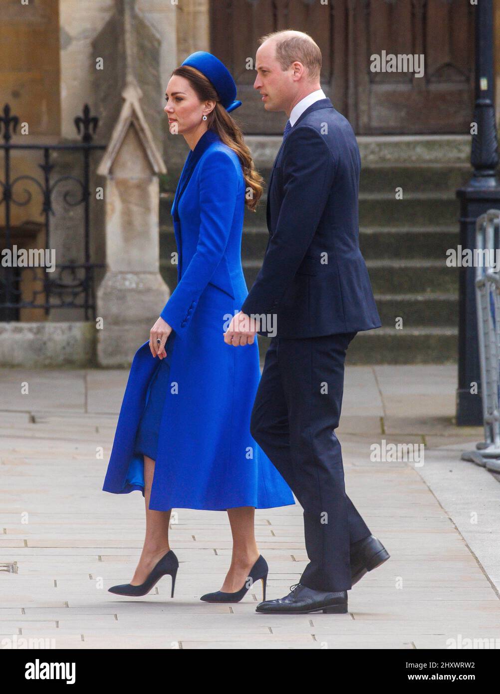 Londres, Royaume-Uni. 14th mars 2022. Le duc et la duchesse de Cambridge arrivent à l'abbaye de Westminster pour le service du Commonwealth. Crédit : Mark Thomas/Alay Live News Banque D'Images