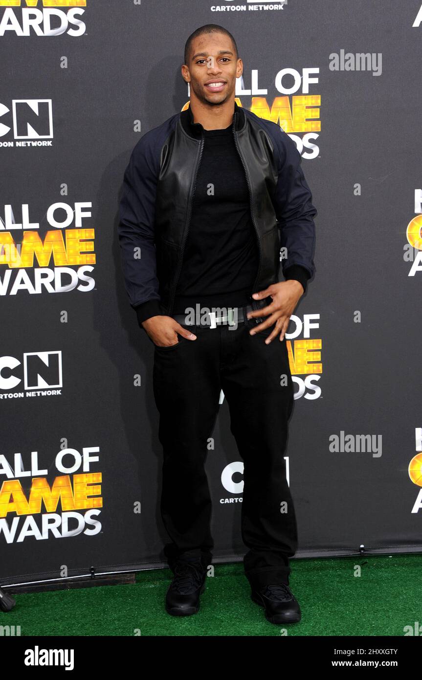 Victor Cruz assistant au « Cartoon Network Hall of Game Awards 2012 » à Los Angeles Banque D'Images
