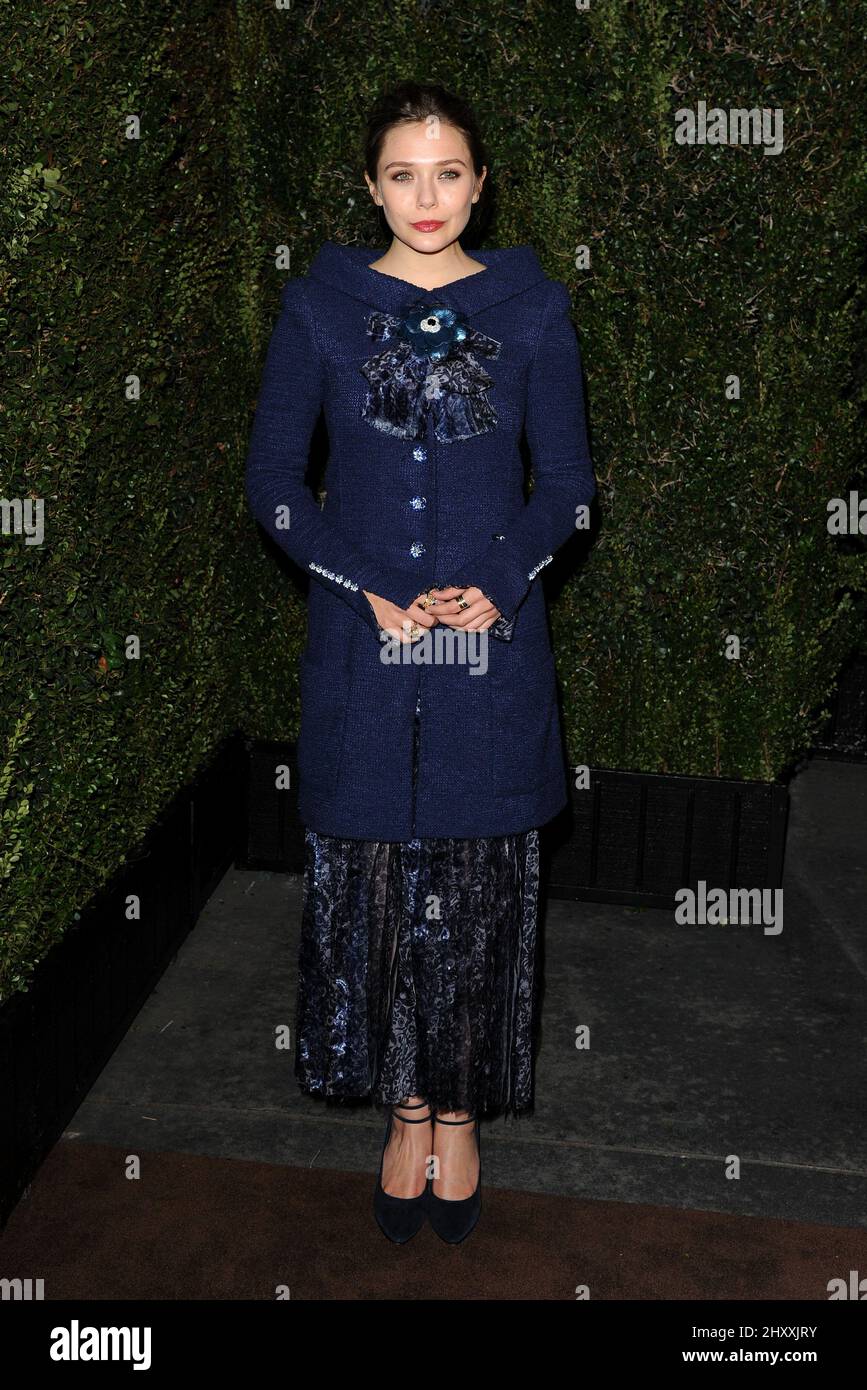 Elizabeth Olsen assistant au dîner avant-Oscar de Chanel au restaurant Madeo à Los Angeles, Etats-Unis. Banque D'Images