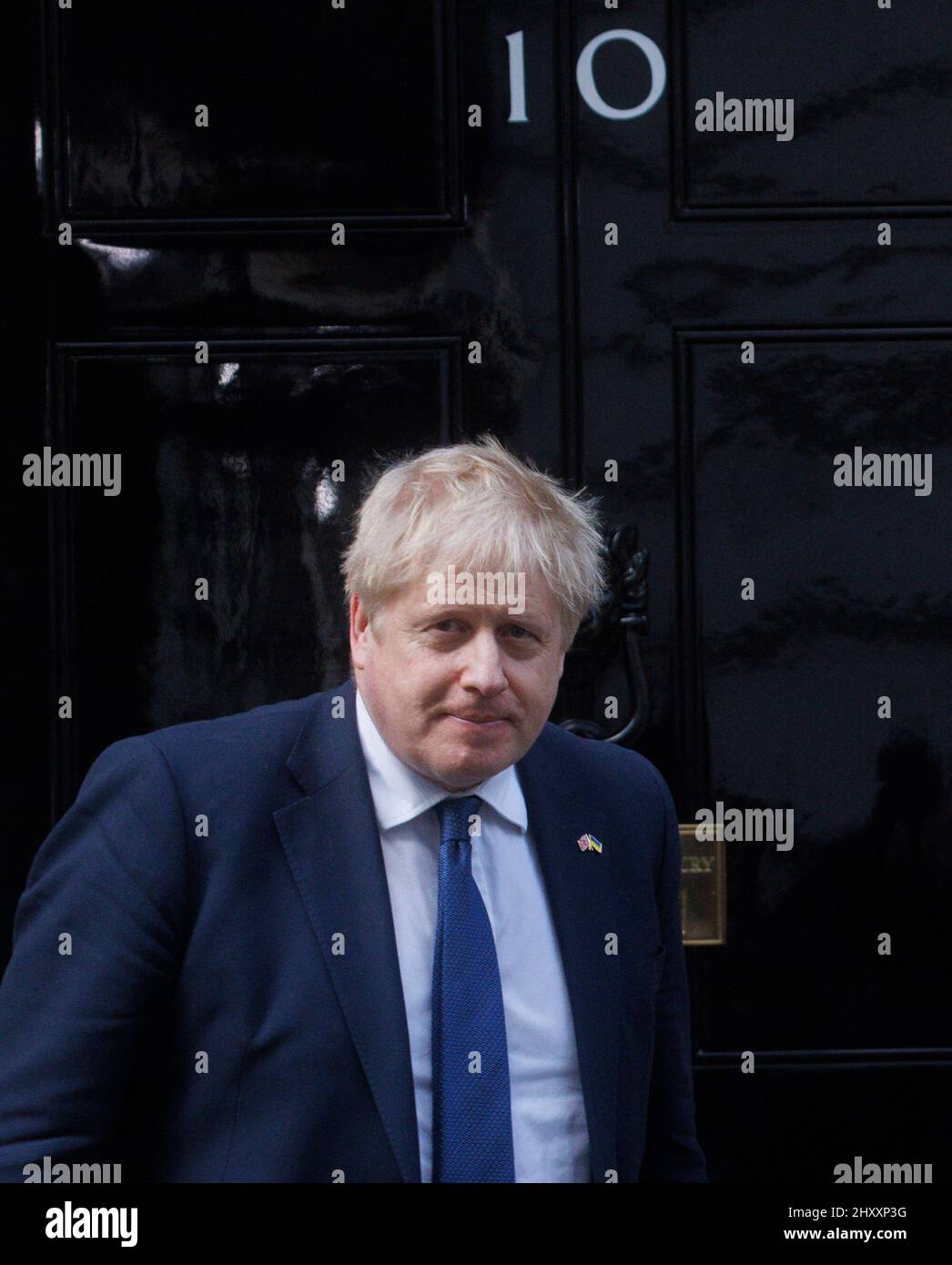 Londres, Royaume-Uni. 14th mars 2022. Boris Johnson. Le Premier ministre, Boris Johnson, rencontre Arturs Krišjānis Kariņš, Premier ministre de Lettonie pour des entretiens au numéro 10 Downing Street. Ils discuteront de la guerre en Ukraine, Credit: Mark Thomas/Alay Live News Banque D'Images