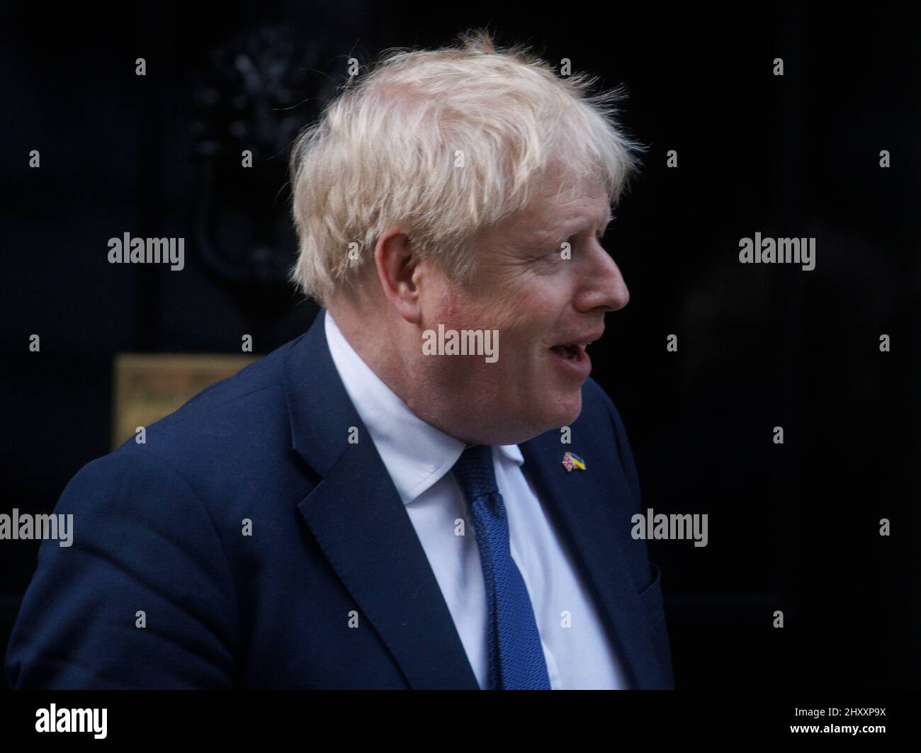 Londres, Royaume-Uni. 14th mars 2022. Premier ministre, Boris Johnson le Premier ministre, Boris Johnson, rencontre Arturs Krišjānis Kariņš, Premier ministre de Lettonie pour des entretiens au numéro 10 Downing Street. Ils discuteront de la guerre en Ukraine, Credit: Mark Thomas/Alay Live News Banque D'Images
