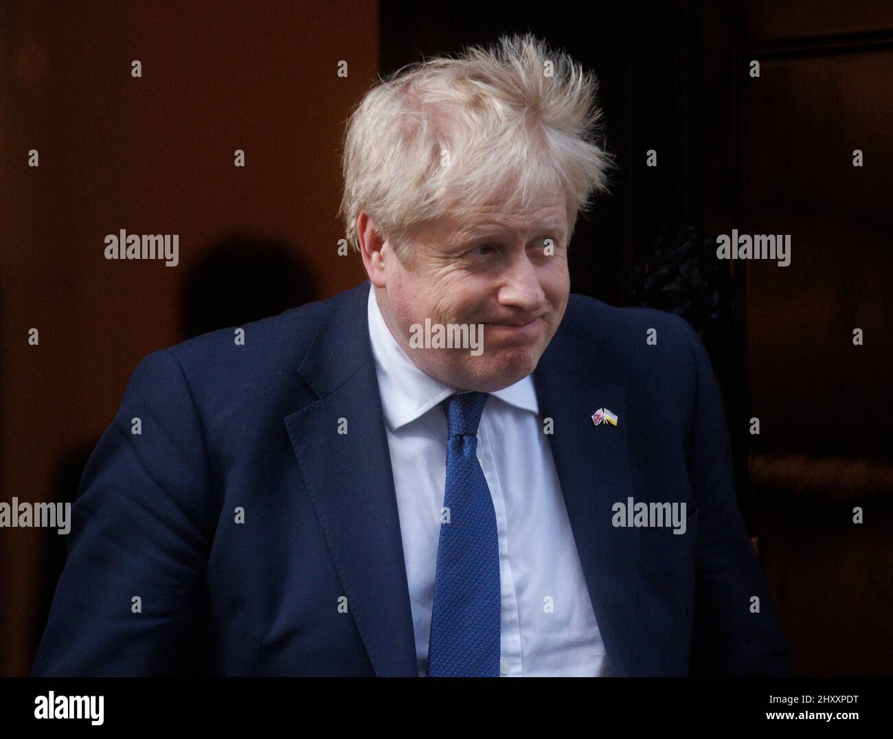Londres, Royaume-Uni. 14th mars 2022. Boris Johnson. Le Premier ministre, Boris Johnson, rencontre Arturs Krišjānis Kariņš, Premier ministre de Lettonie pour des entretiens au numéro 10 Downing Street. Ils discuteront de la guerre en Ukraine, Credit: Mark Thomas/Alay Live News Banque D'Images