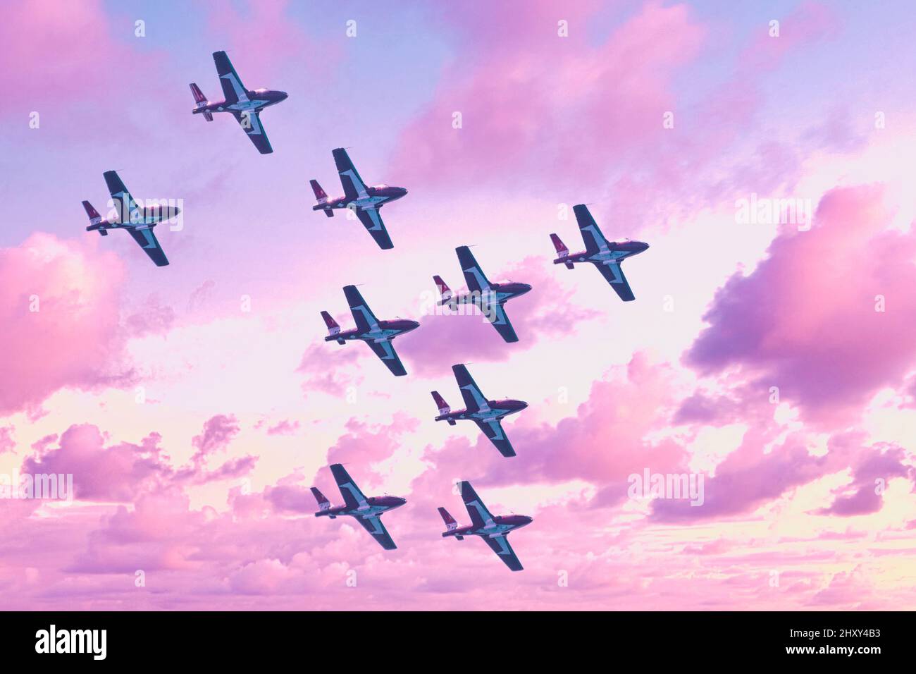 Snowbirds des Forces canadiennes pendant le salon de l'aviation international de Toronto, 2021 Banque D'Images