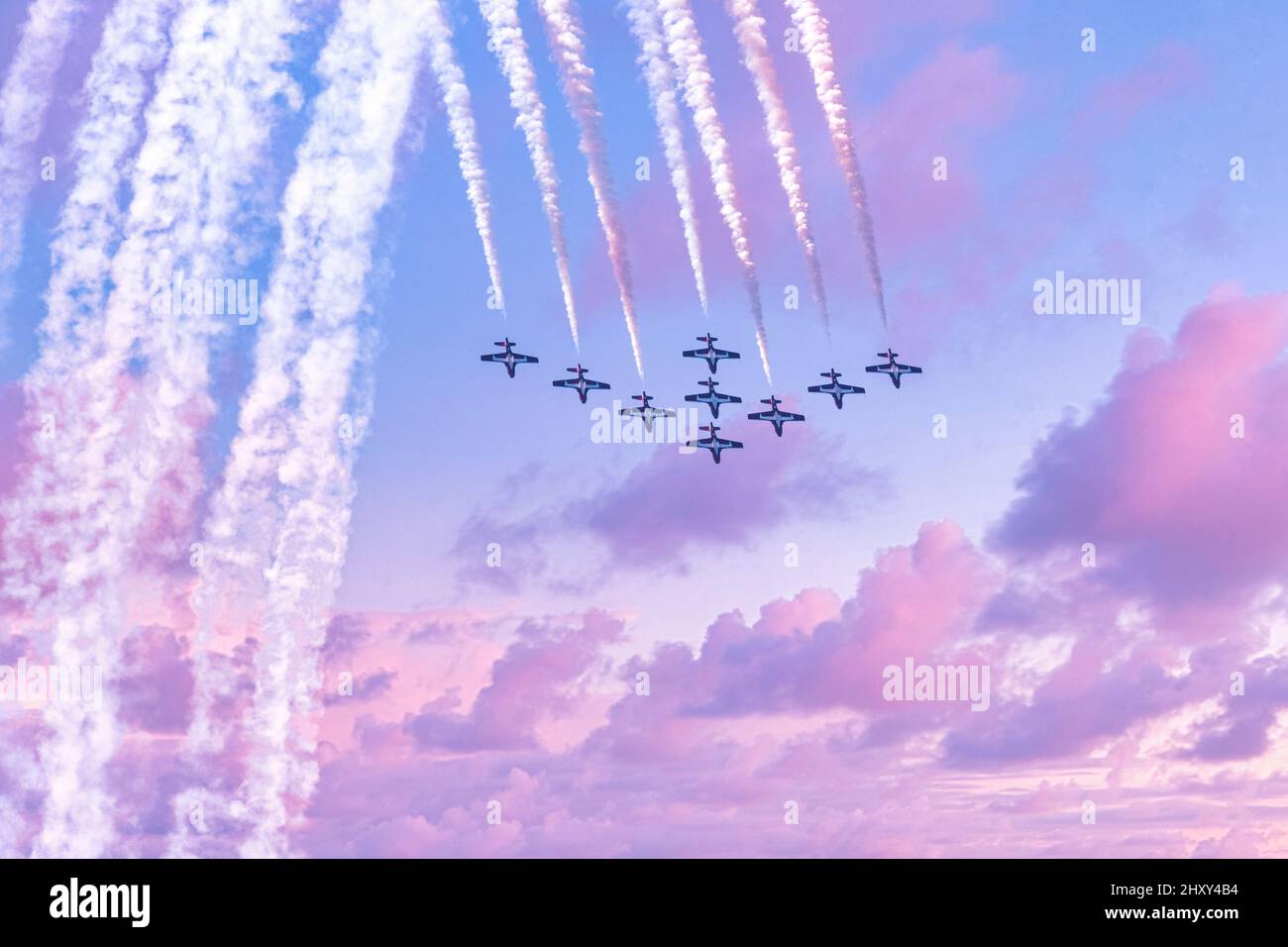 Snowbirds des Forces canadiennes pendant le salon de l'aviation international de Toronto, 2021 Banque D'Images