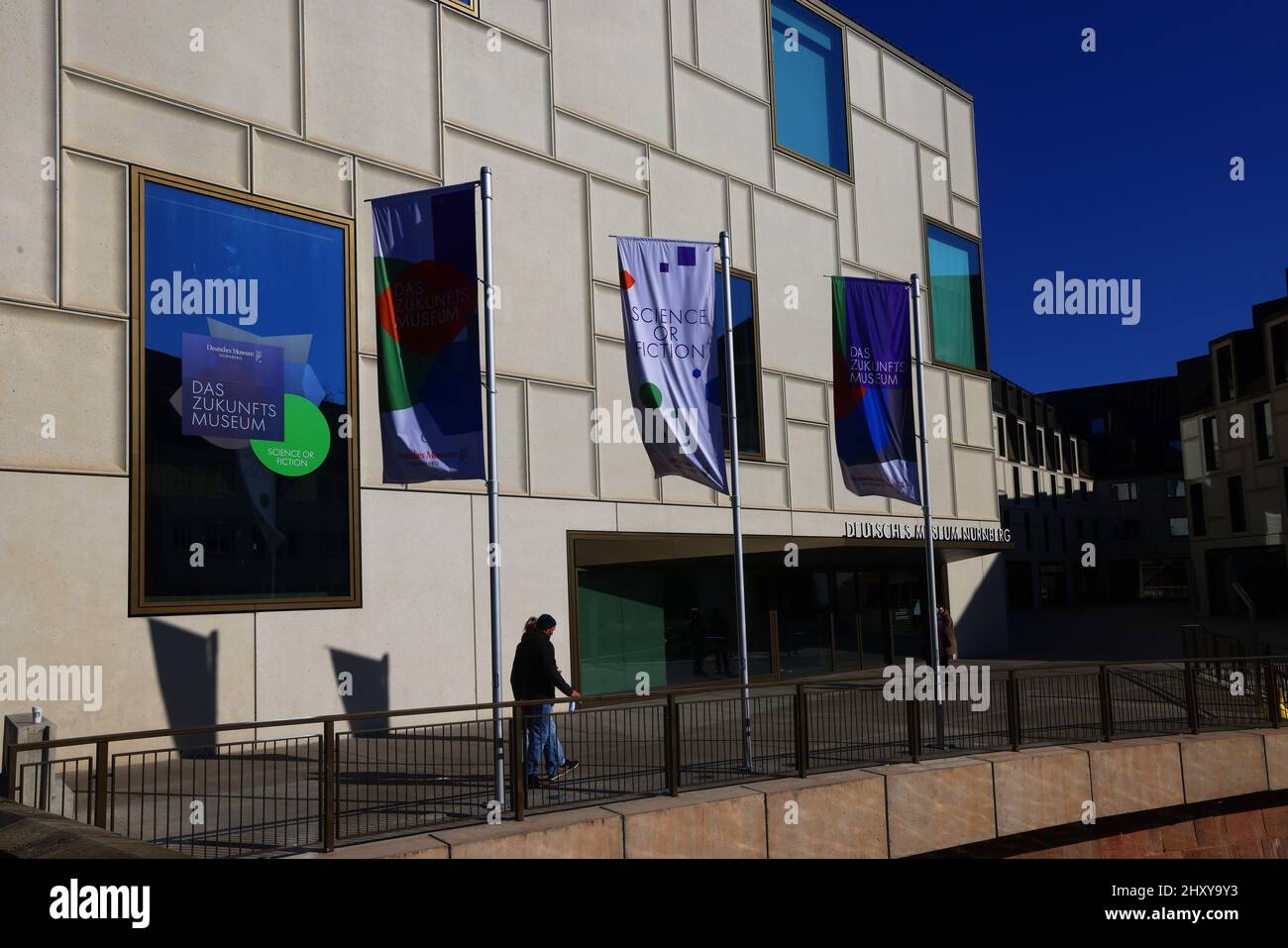 Zukunft, Kunst, Nürnberg moderne Architektur beim Zukunftsmuseum oder Deutschen Museum in der Innenstadt oder Altstadt von Nuernberg, Franken, Bayern Banque D'Images