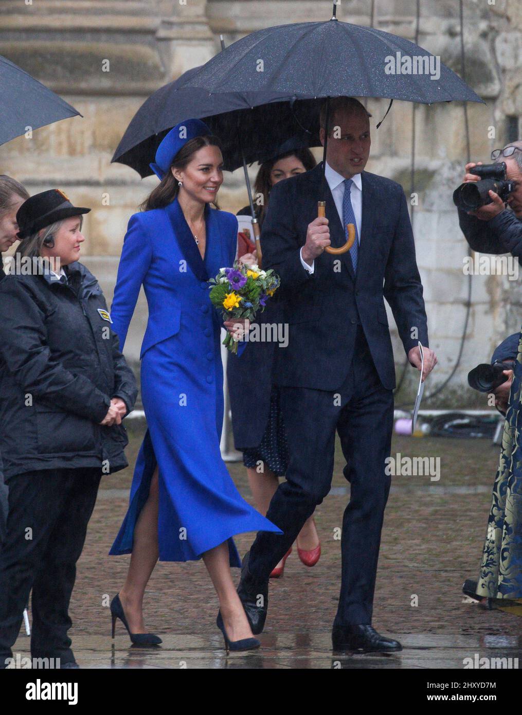 Londres, Royaume-Uni. 14th mars 2022. Le duc et la duchesse de Cambridge quittent l'abbaye de Westminster après le service du Commonwealth Credit: Mark Thomas/Alay Live News Banque D'Images