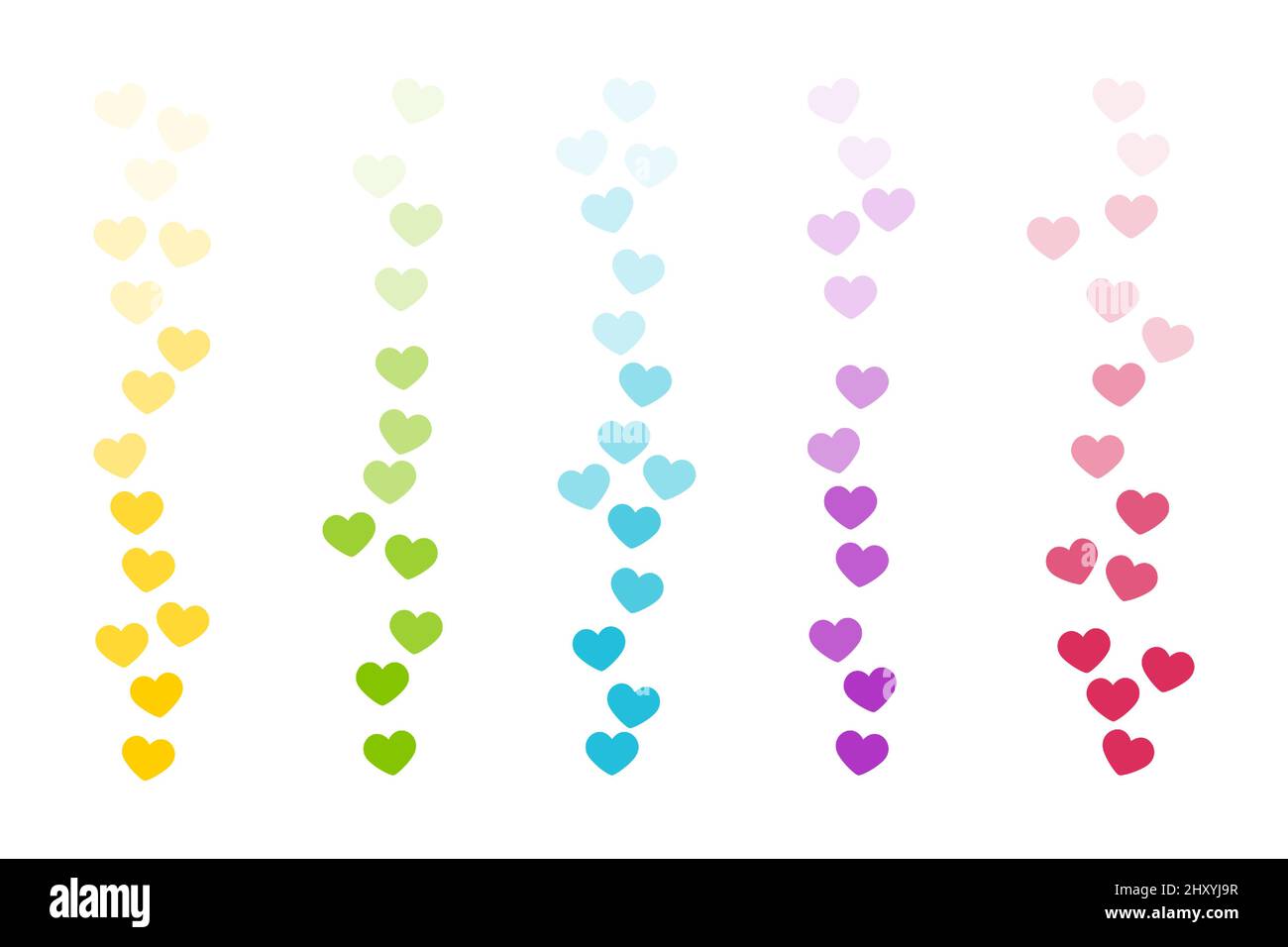 Aime les histoires et les flux en direct. Icônes de type Rainbow pour l'interface utilisateur des réseaux sociaux. Illustration vectorielle isolée sur fond blanc Illustration de Vecteur