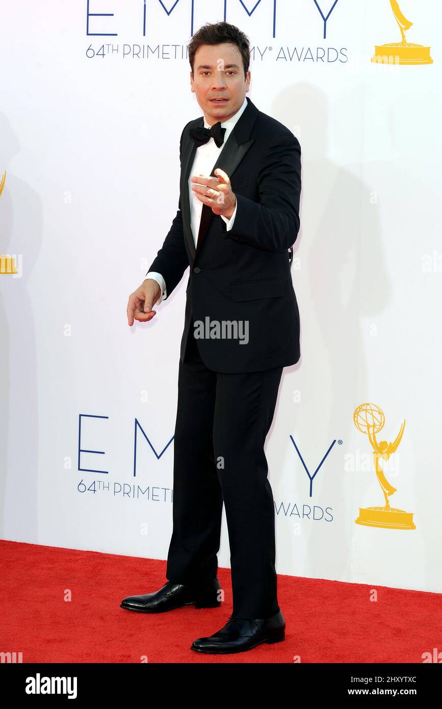 Jimmy Fallon assiste aux Primetime Emmy Awards 64th qui se tiennent au Nokia Theatre, à Los Angeles. Banque D'Images