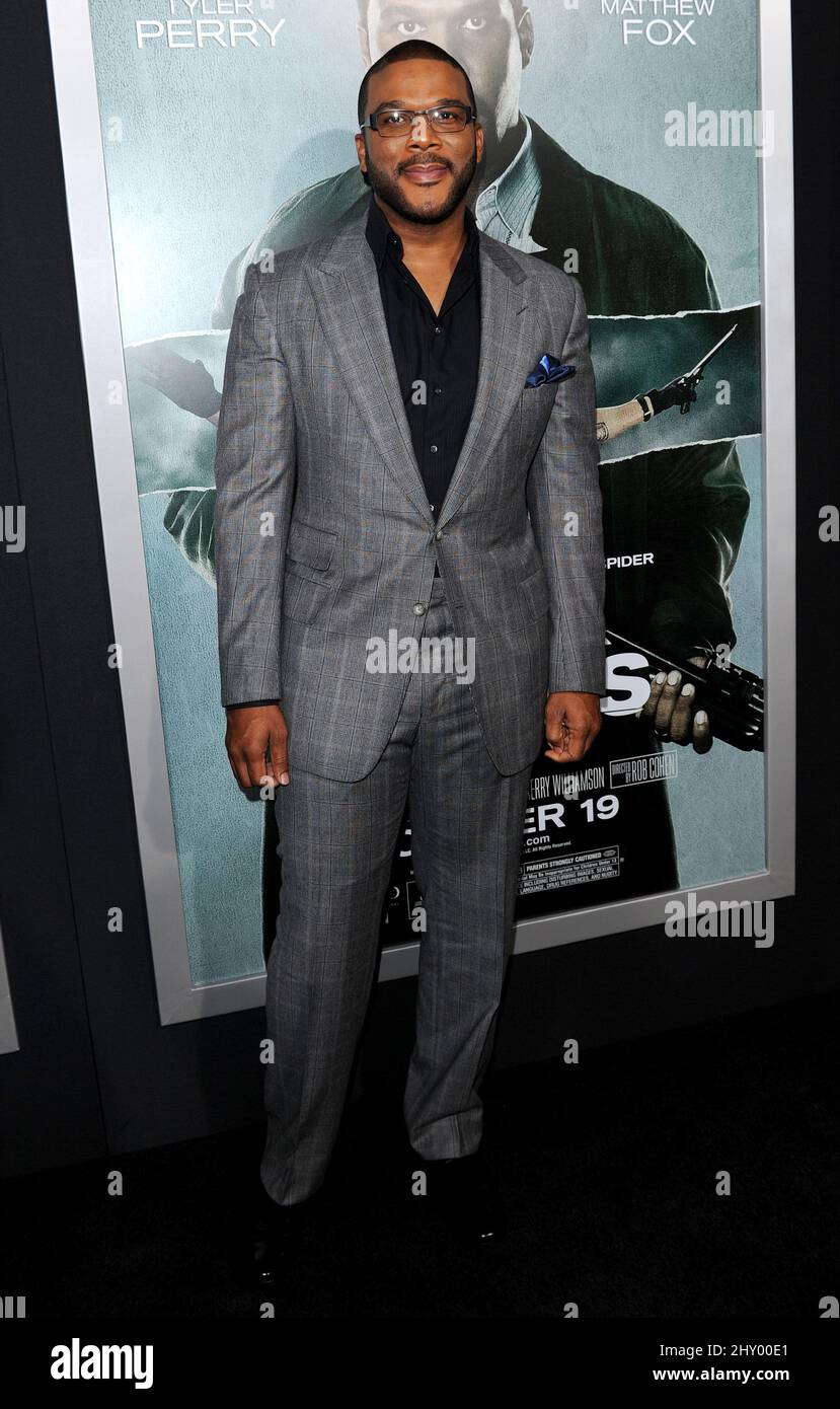 Tyler Perry participe à la première « Alex Cross » de Los Angeles en Californie. Banque D'Images Tyler Perry participe à la première « Alex Cross » de Los Angeles en Californie. Banque D'Images