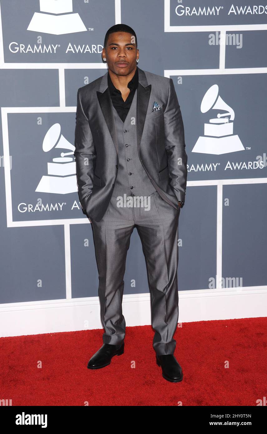 Nelly arrive pour les Grammy Awards annuels 55th qui se tiennent au Staples Center de Los Angeles. Banque D'Images