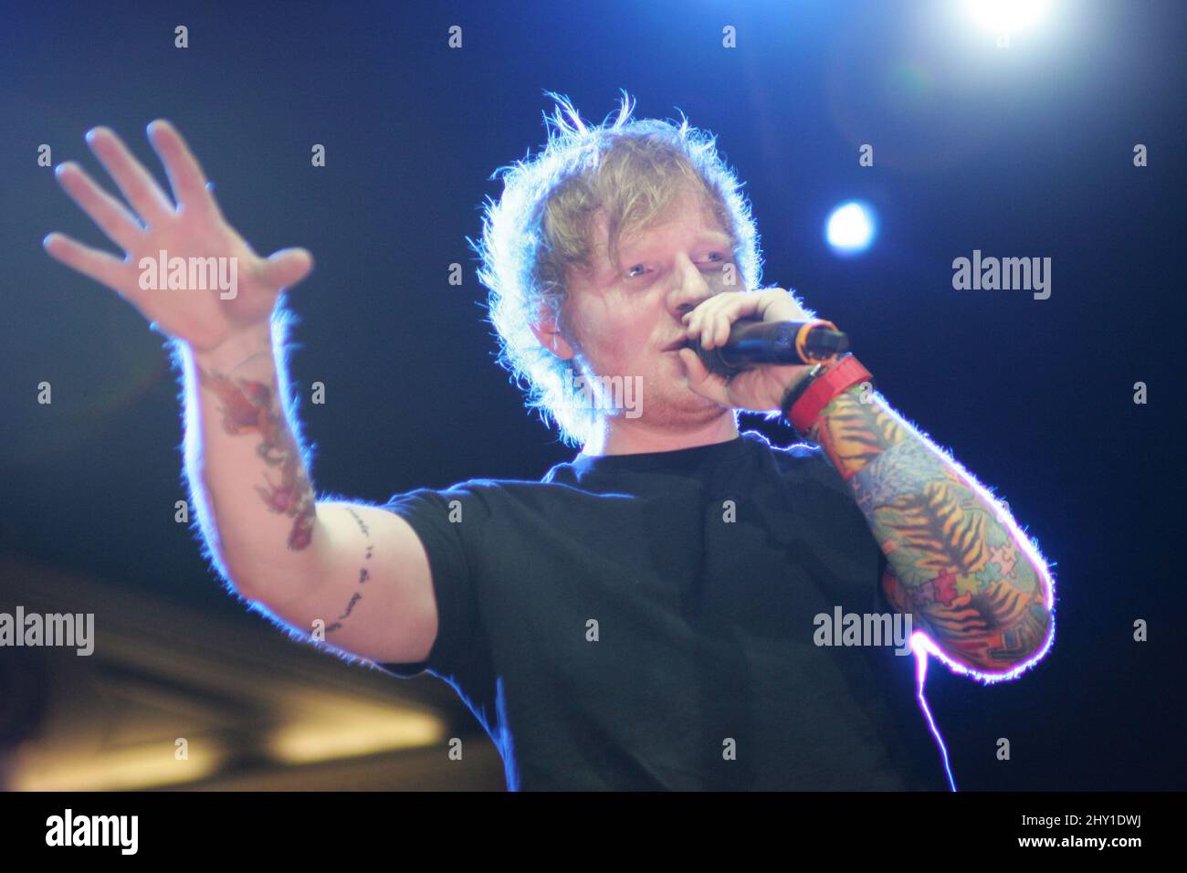 Ed Sheeran se produit à l'ouverture officielle de l'hôtel Nobu au Caesar's Palace de Las Vegas, Nevada. Banque D'Images
