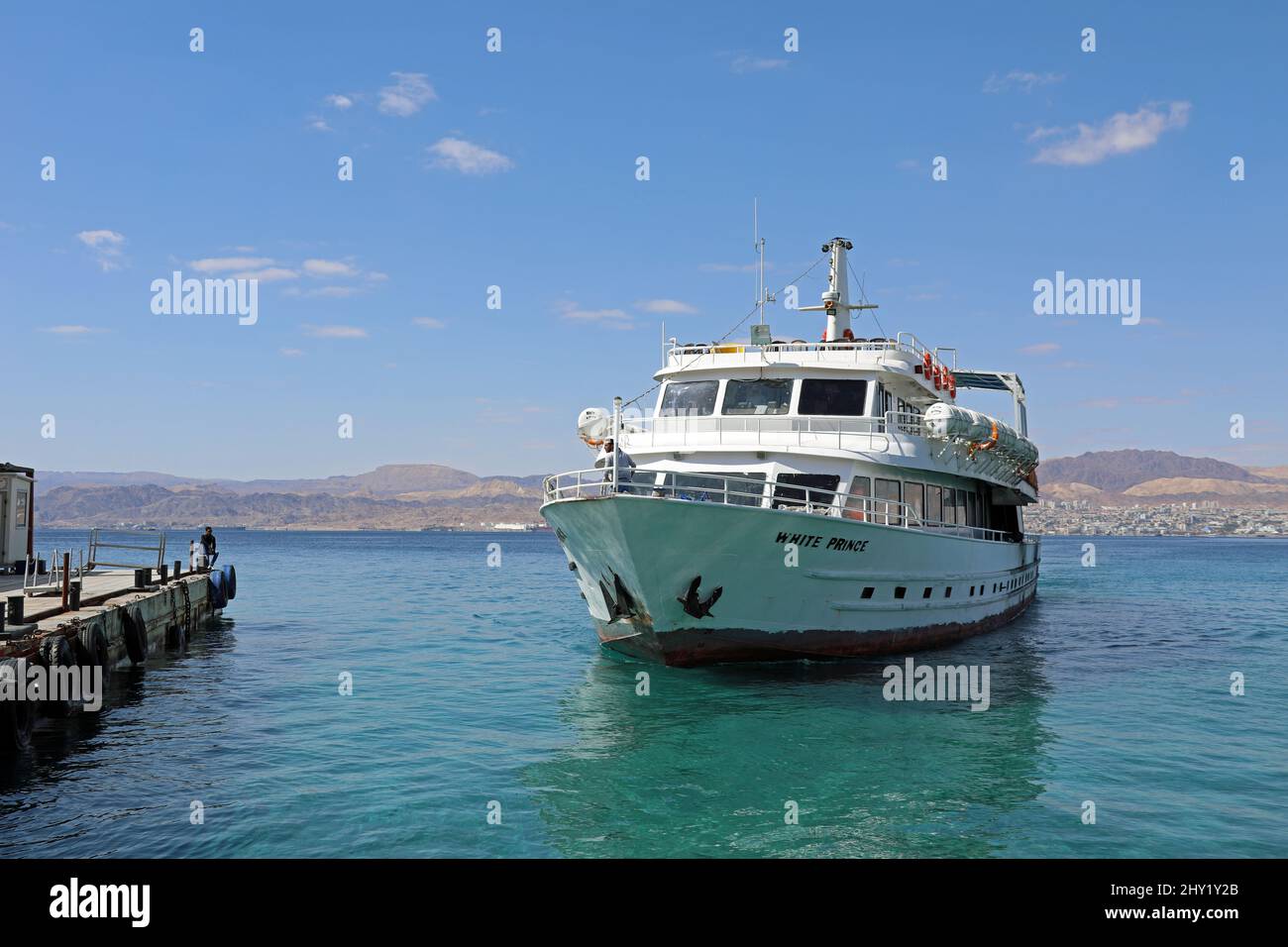 Yacht touristique White Prince à Aqaba Banque D'Images