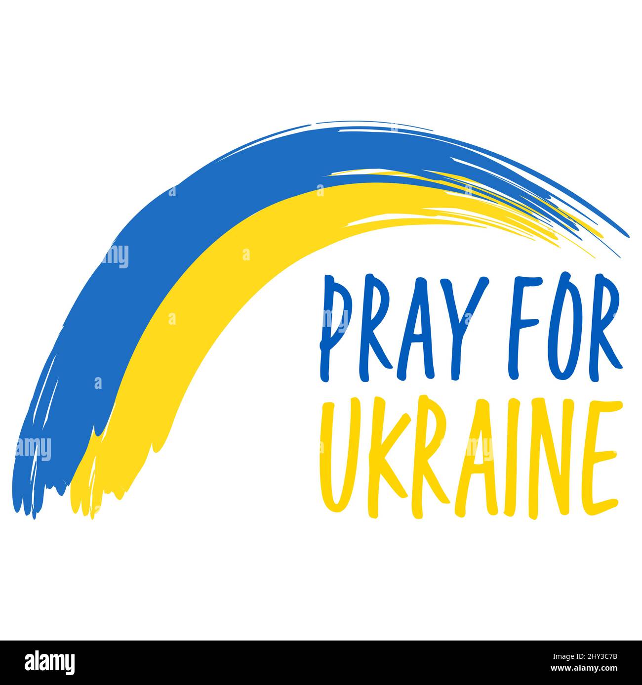 illustration vectorielle eps avec pays ukraine couleurs nationales arc-en-ciel et texte prier pour l'ukraine Illustration de Vecteur