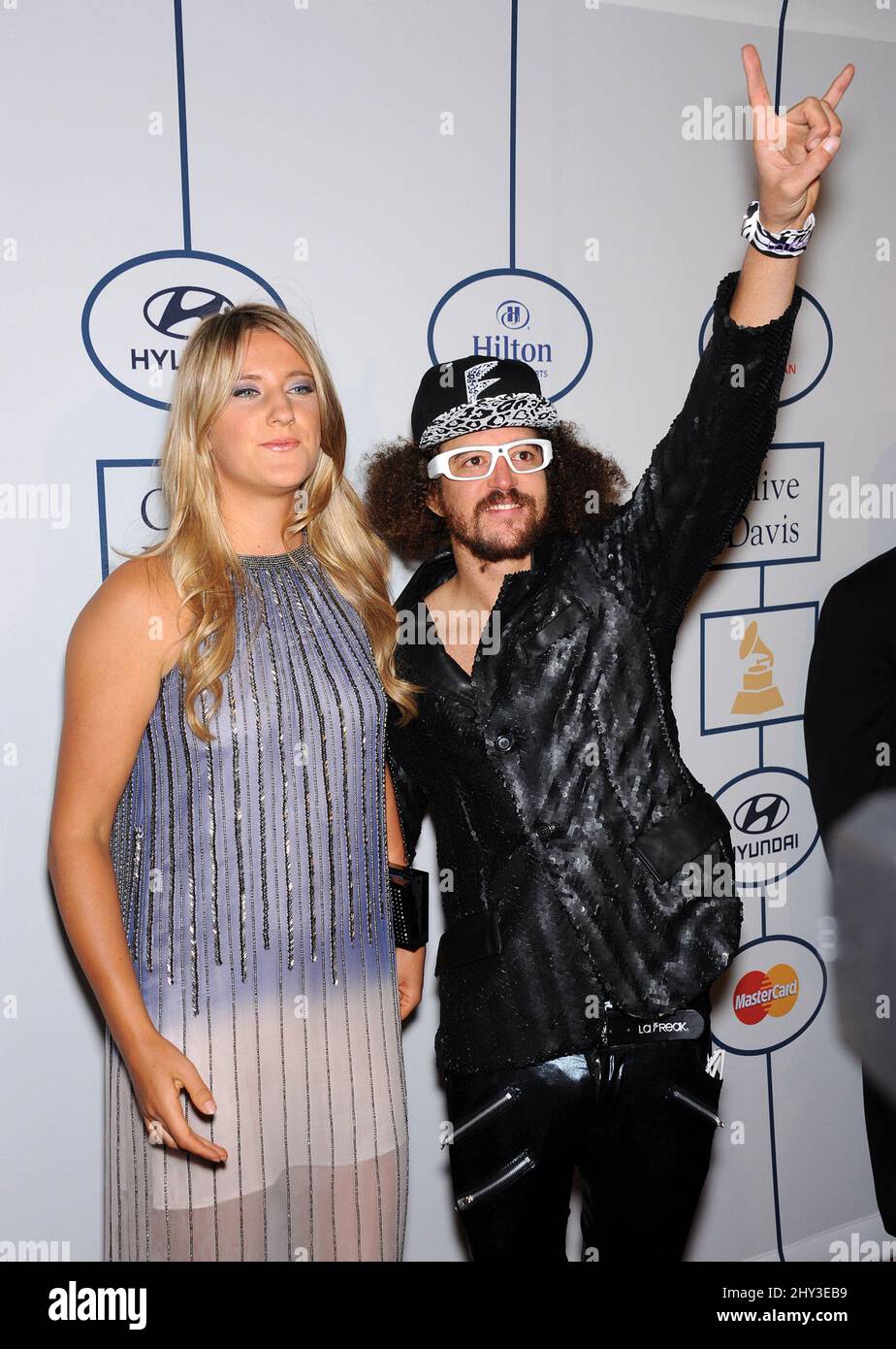 Victoria Azarenka et Red Foo (LMAFO) participant à la Clive Davis Annual Pre-Grammy Party 2014 au Hilton de Los Angeles, Californie. Banque D'Images