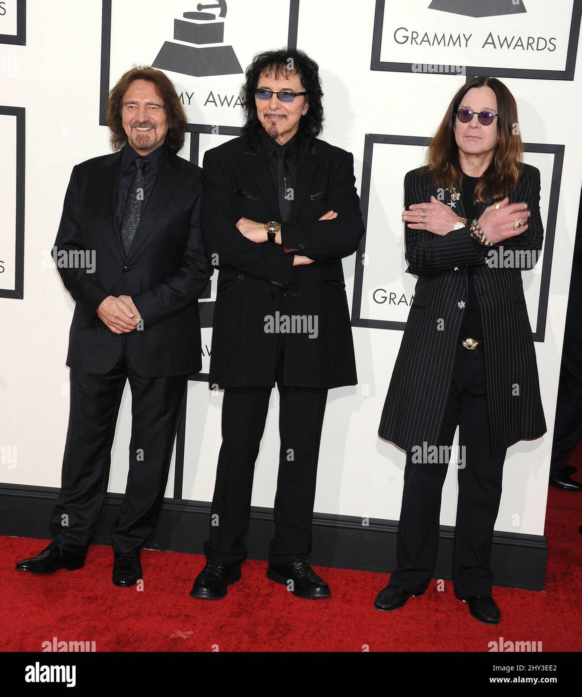 Black Sabbath arrive aux GRAMMY Awards 56th au Staples Center le dimanche 26 janvier 2014, à Los Angeles. Banque D'Images