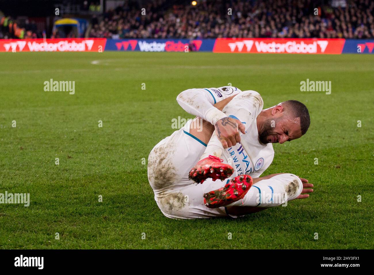 LONDRES, ROYAUME-UNI. 14th MARS lors du match de la Premier League entre Crystal Palace et Manchester City à Selhurst Park, Londres, le lundi 14th mars 2022. (Credit: Federico Maranesi | MI News) Credit: MI News & Sport /Alay Live News Banque D'Images