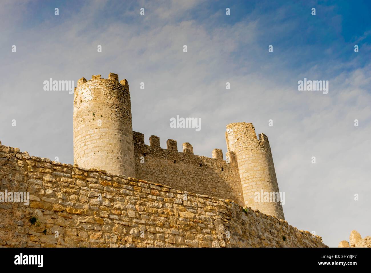 Belle vue sur le château, situé dans la municipalité d'Alcala de chivert, Espagne Banque D'Images