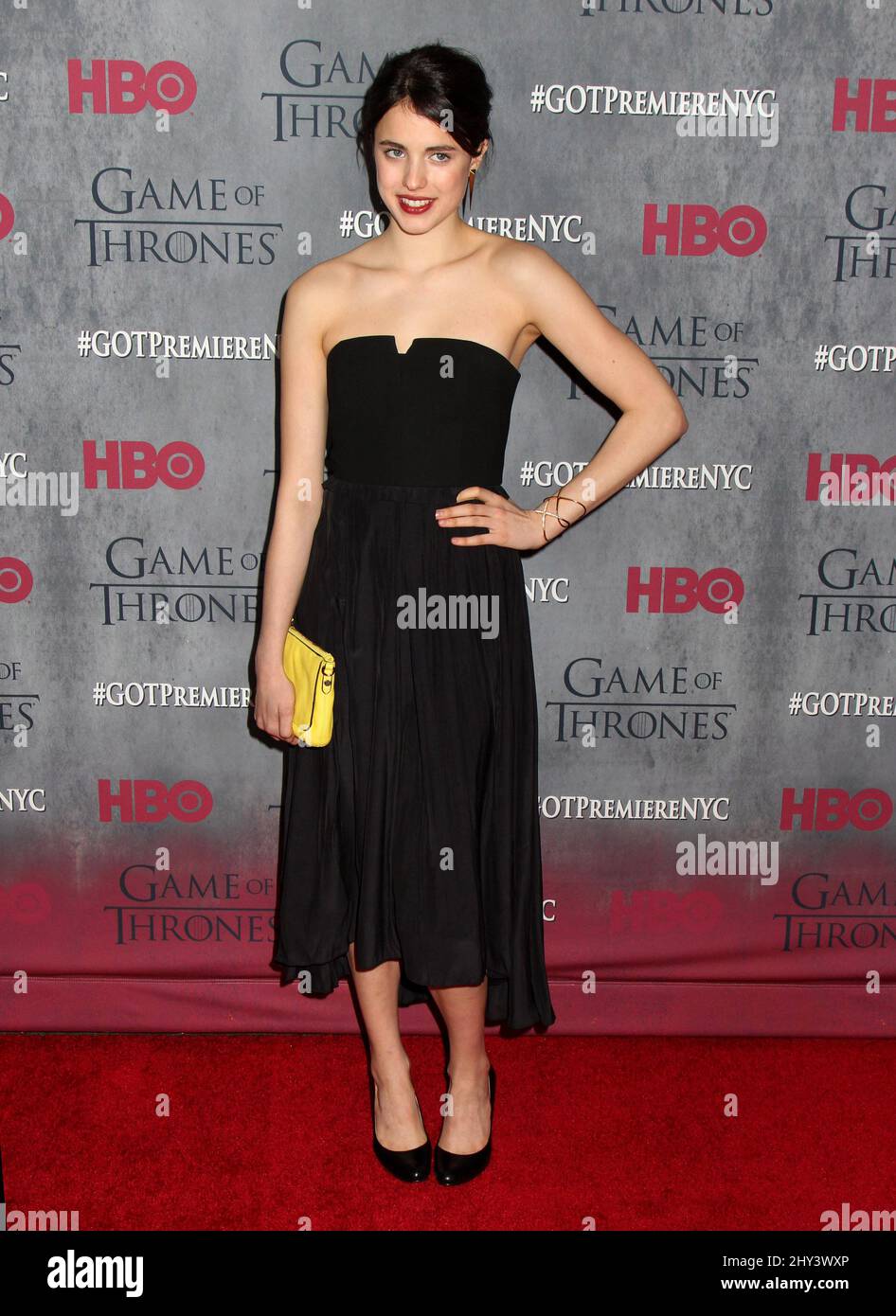 Margaret Qualley assistant à la quatrième première de la saison de Game of Thrones à New York. Banque D'Images