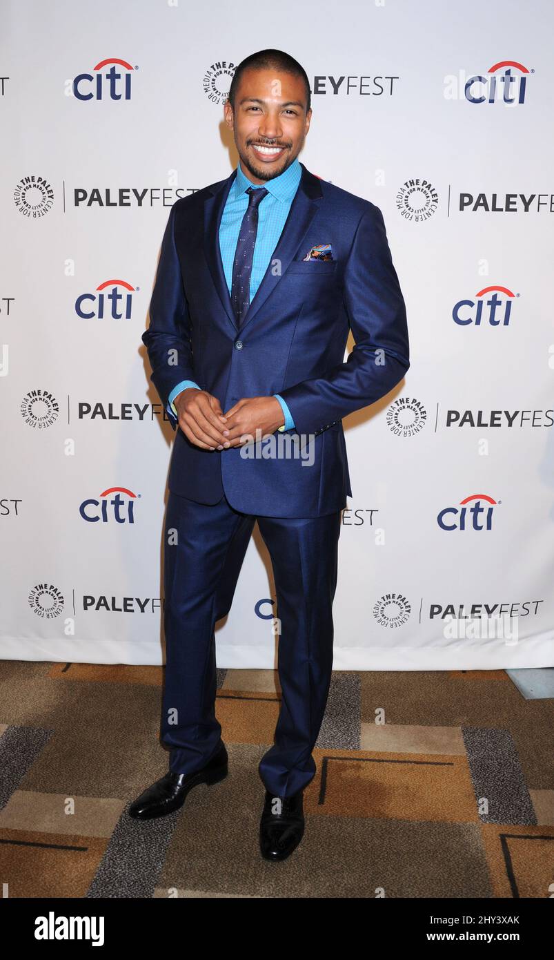 Charles Michael Davis assistant à un photocall pour les « originaux » au Paley Center de Los Angeles, Californie. Banque D'Images